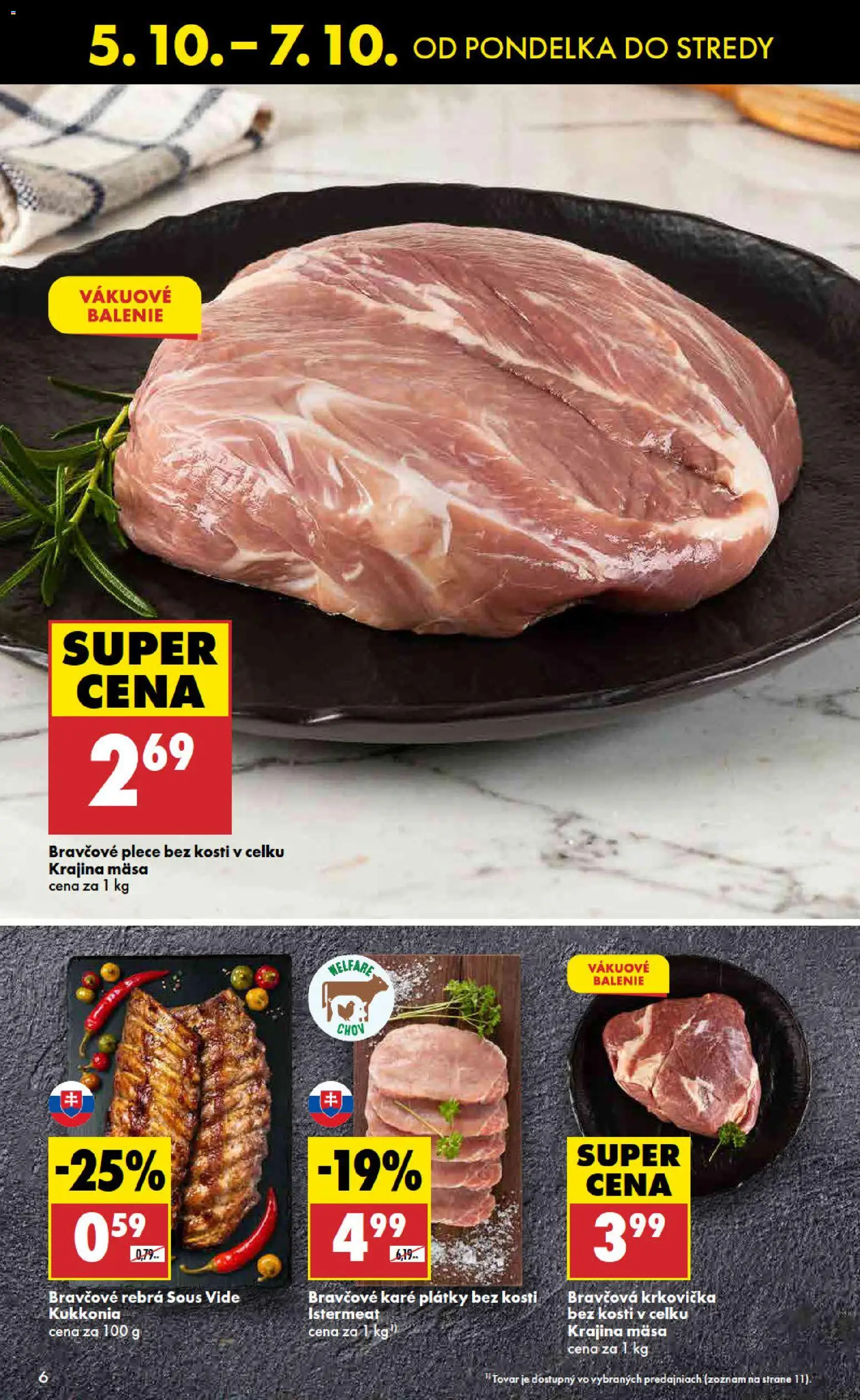 Nové Biedronka akcie – leták je platný od 05.10.2026 | Strana: 6 | Produkty: Bravčové rebrá, Bravčová krkovička, Krkovička, Bravčové karé