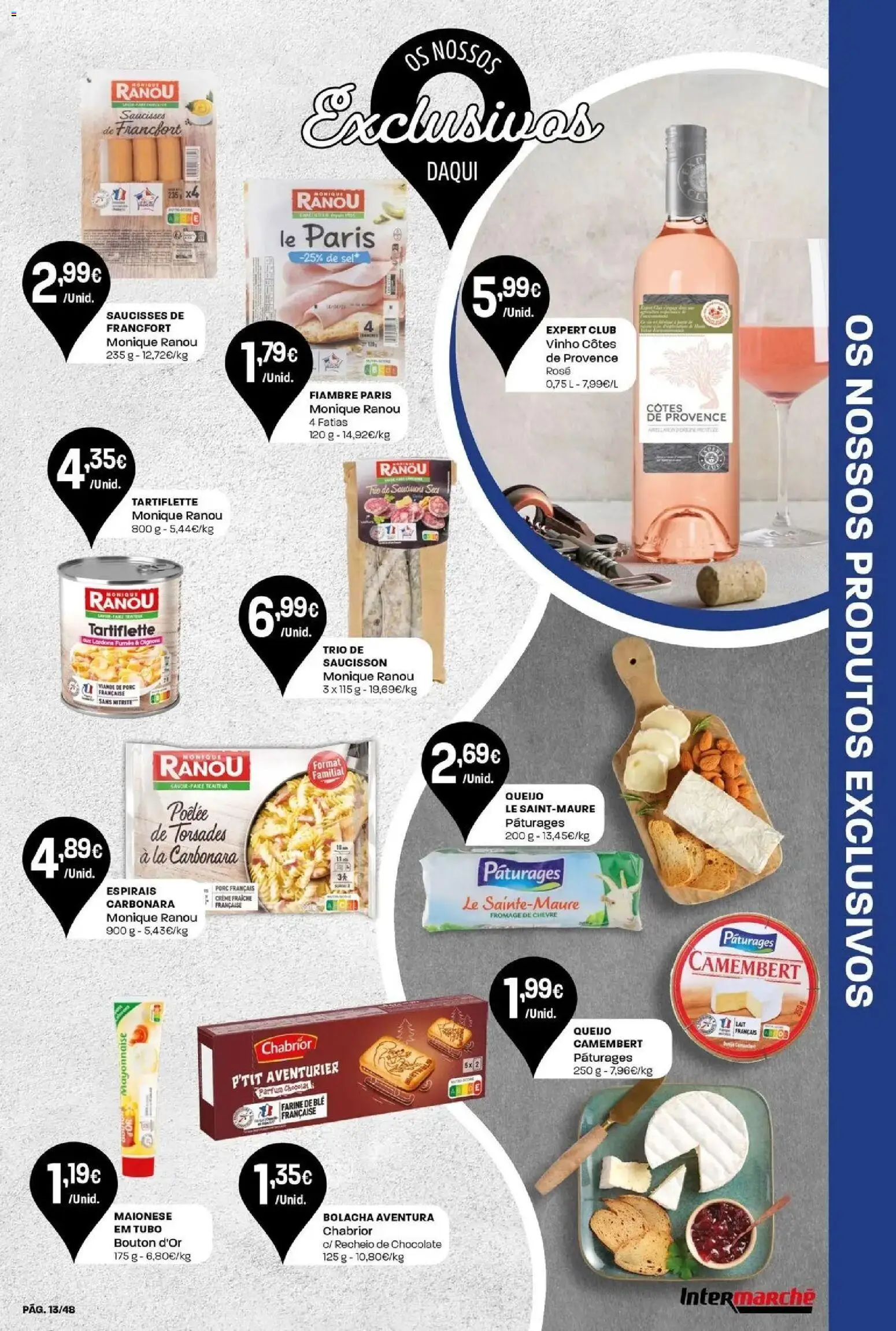 Intermarché - Isto é que são preços BAIXOS! │ válido de 28.05.2026 | Página: 13 | Produtos: Queijo, Chocolate, Vinho, Creme