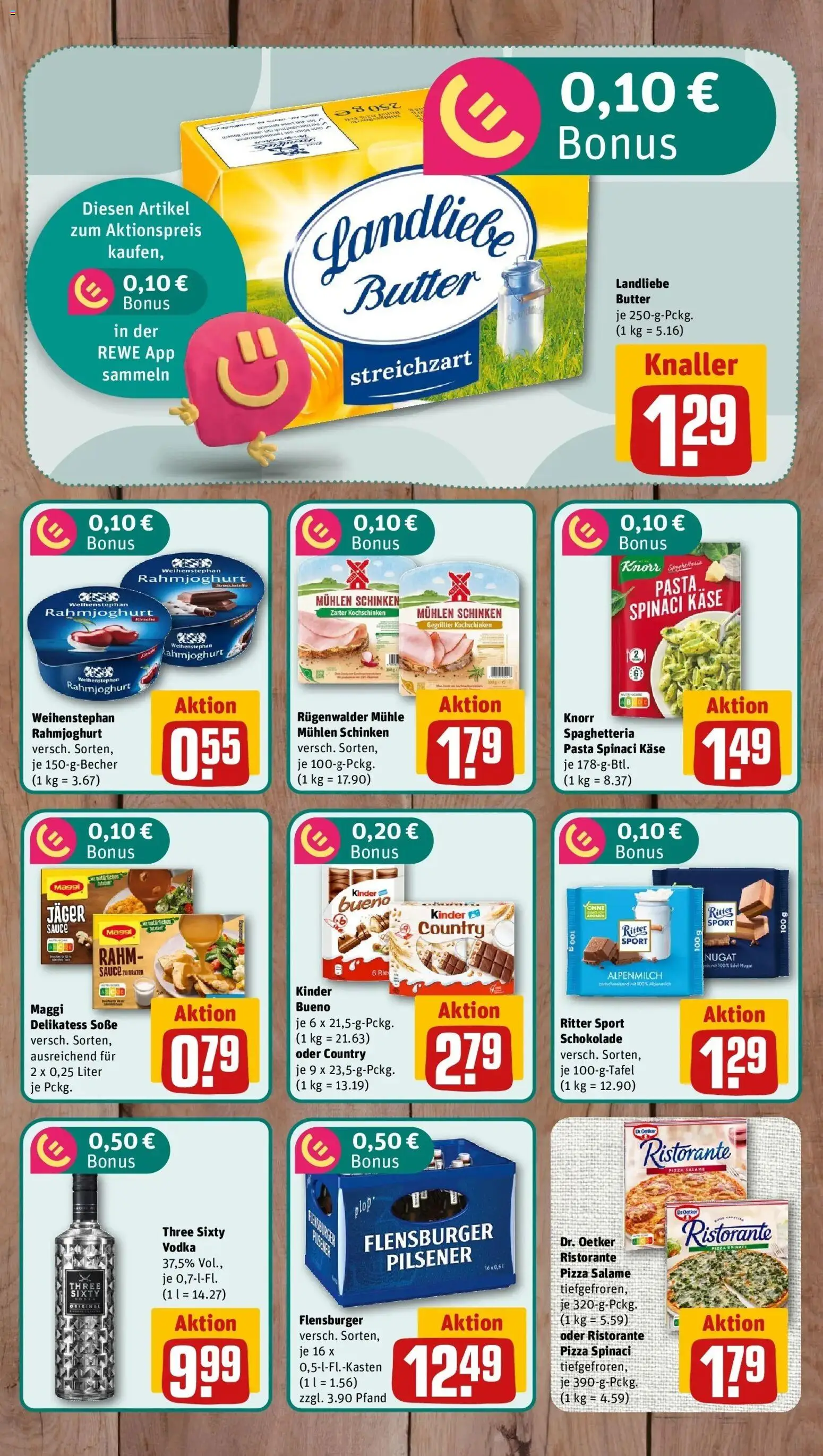 REWE Prospekt ab 10.08.2026 zum Blättern » Angebote | Seite: 6 | Produkte: Butter, Käse, Ritter sport, Pizza