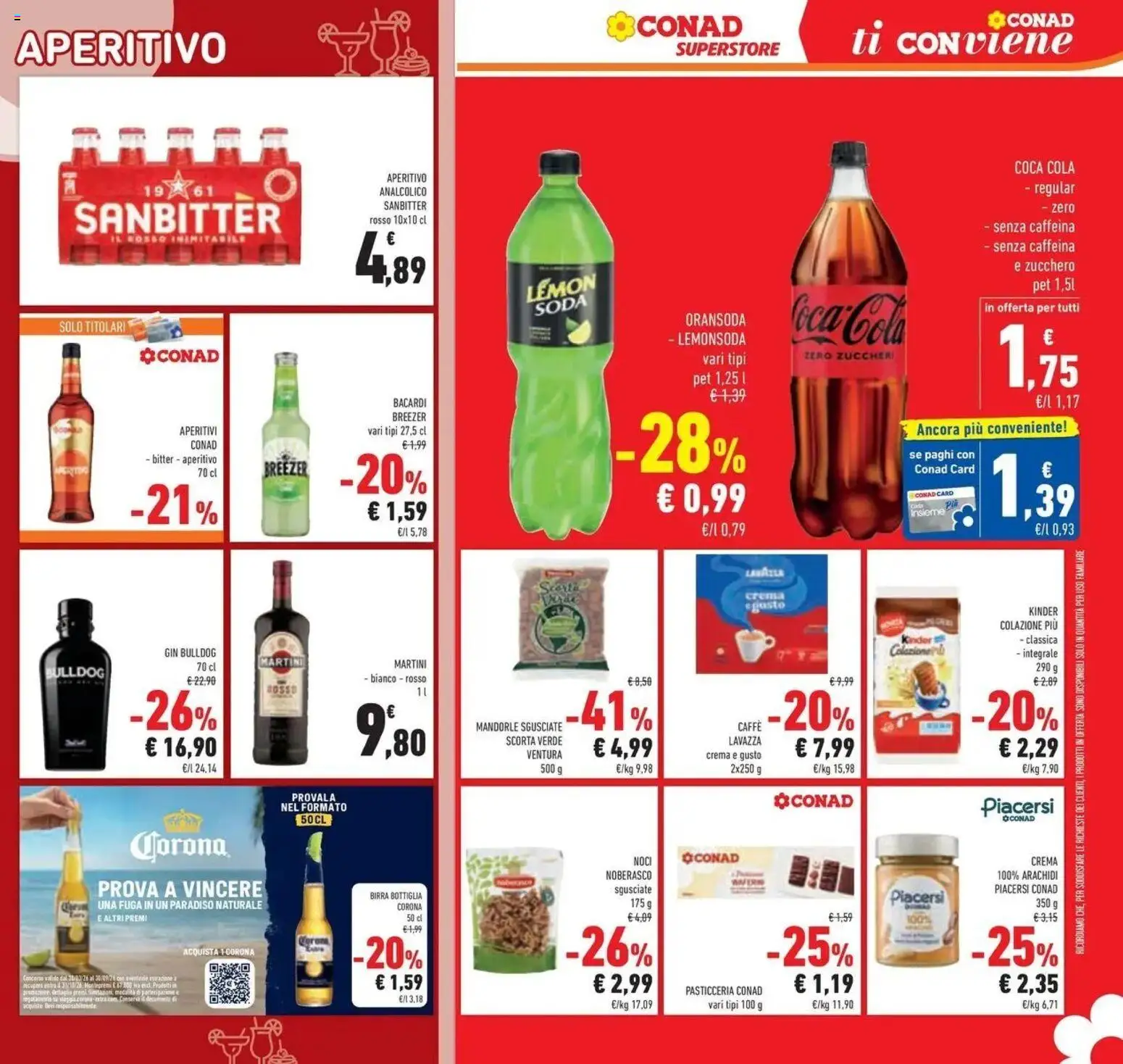 Volantino Conad del 14/07/2026 | Pagina: 23 | Prodotti: Crema, Gin, Martini, Coca Cola