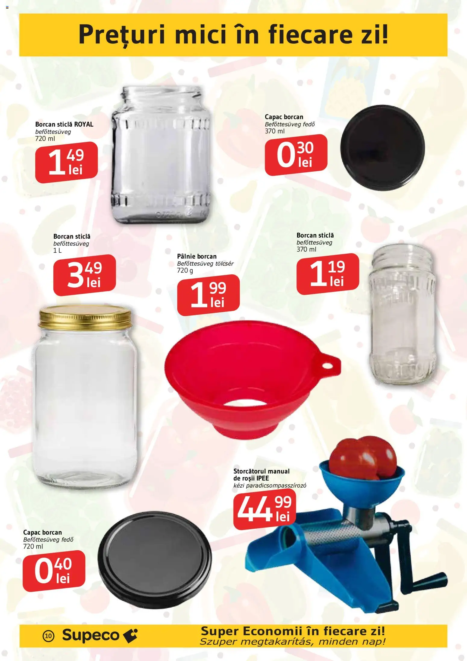 Noul catalog Supeco – valabil de la 20.08.2026 | Pagină: 10 | Produse: Mici, Borcan, Roșii