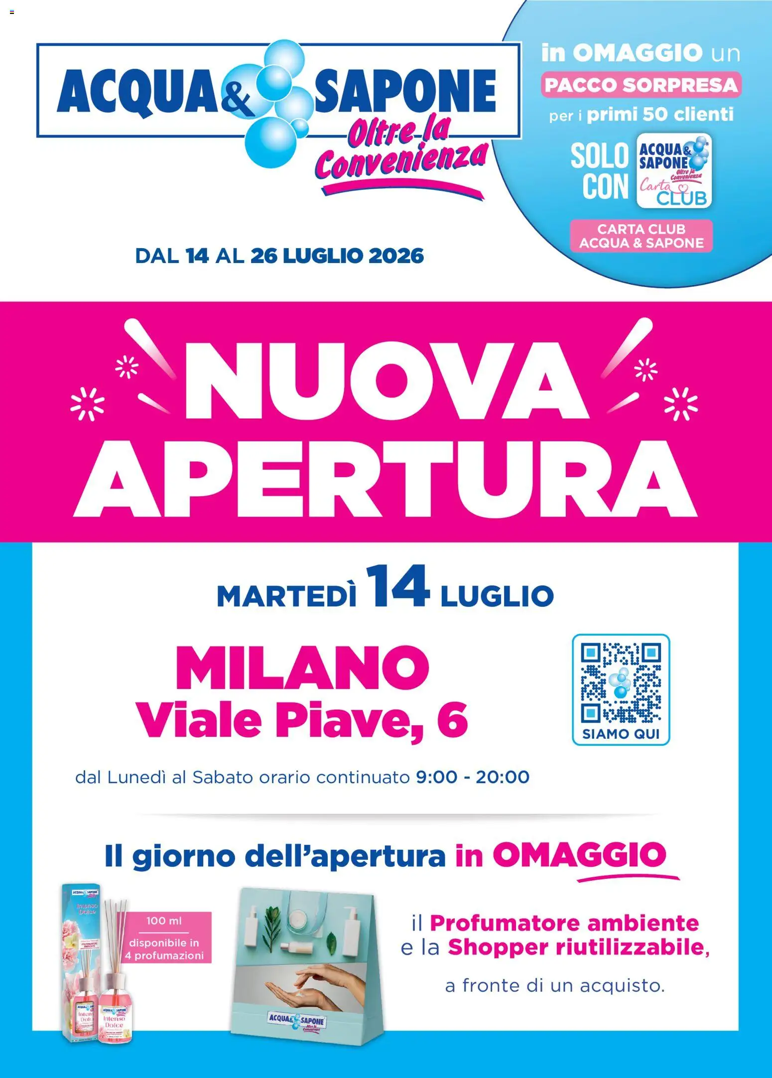 Volantino Acqua e Sapone del 14/07/2026 | Pagina: 1 | Prodotti: Sapone, Acqua