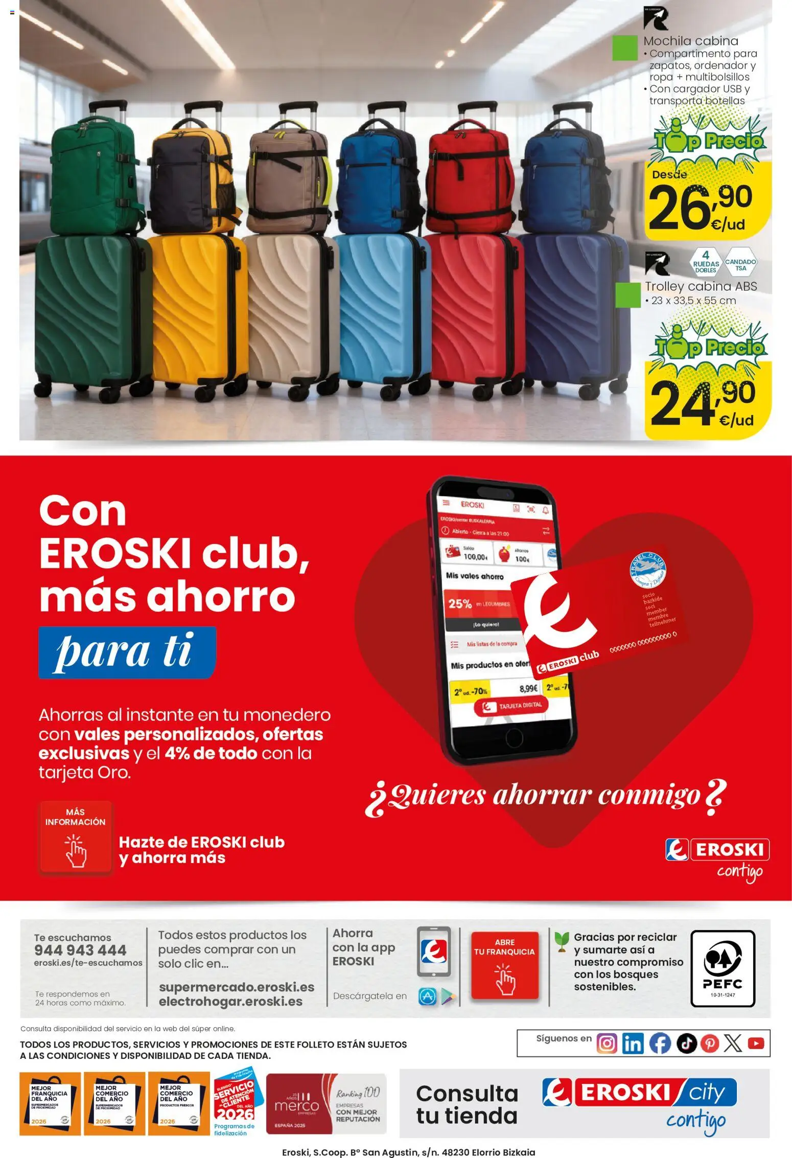 Eroski Quieres ahorrar conmigo │ válido desde el 14.05.2026 | Página: 8 | Productos: Mochila, Té, Ropa, USB