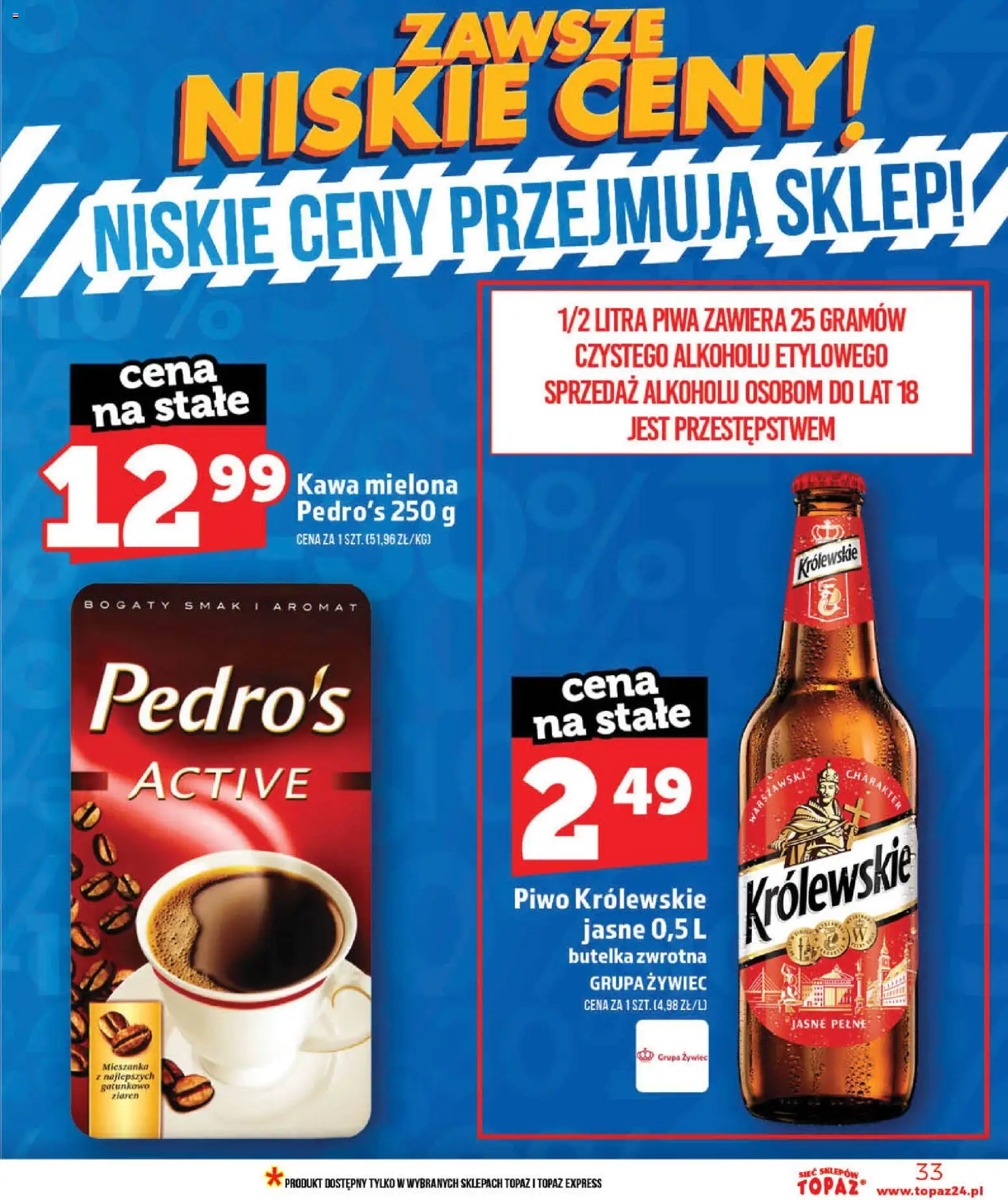 Topaz gazetka - MAZ od 28.05.2026 | Strona: 33 | Produkty: Kawa, Piwo