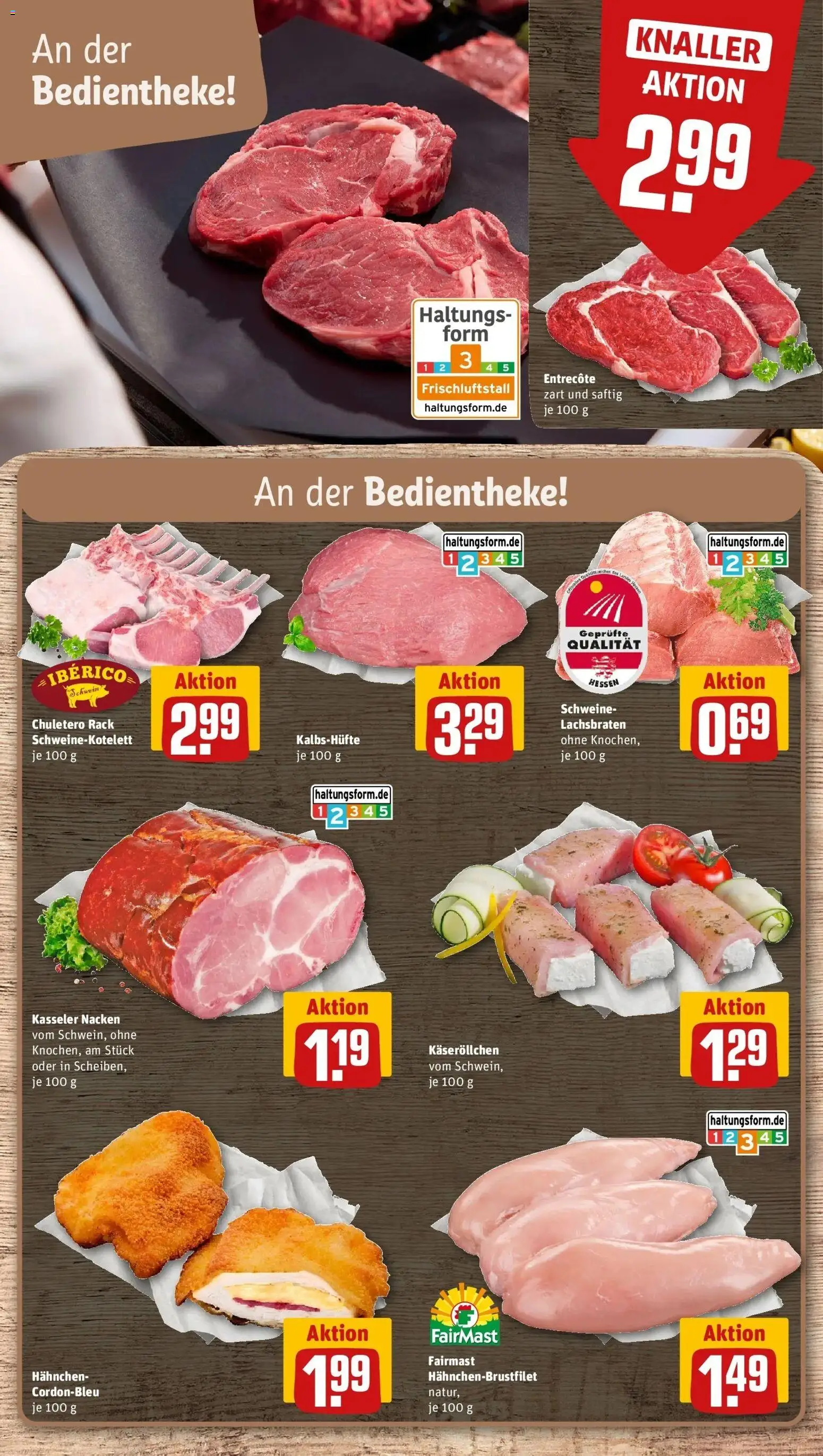 REWE Prospekt ab 21.09.2026 zum Blättern » Angebote | Seite: 14 | Produkte: Hahnchen, Entrecote, Kasseler nacken