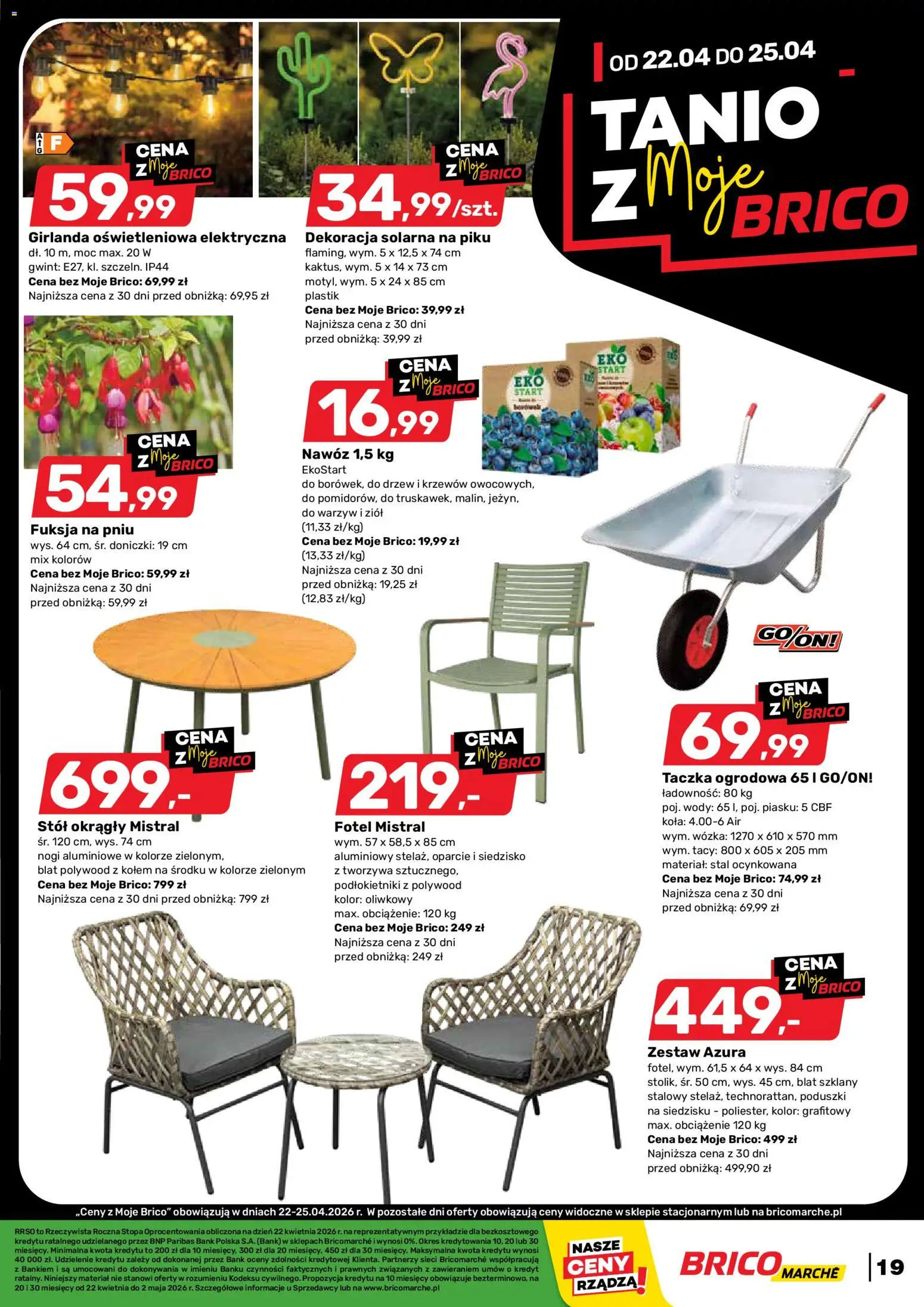Brico Marché gazetka od 22.04.2026 | Strona: 19 | Produkty: Fotel, Stół, Doniczki