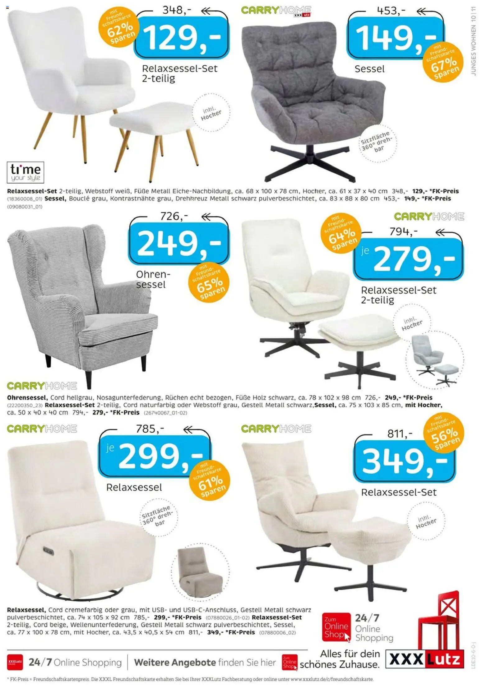 XXXLutz Junges Wohnen – gültig ab 26.09.2026 | Seite: 11 | Produkte: USB, Hocker, Relaxsessel, Sessel