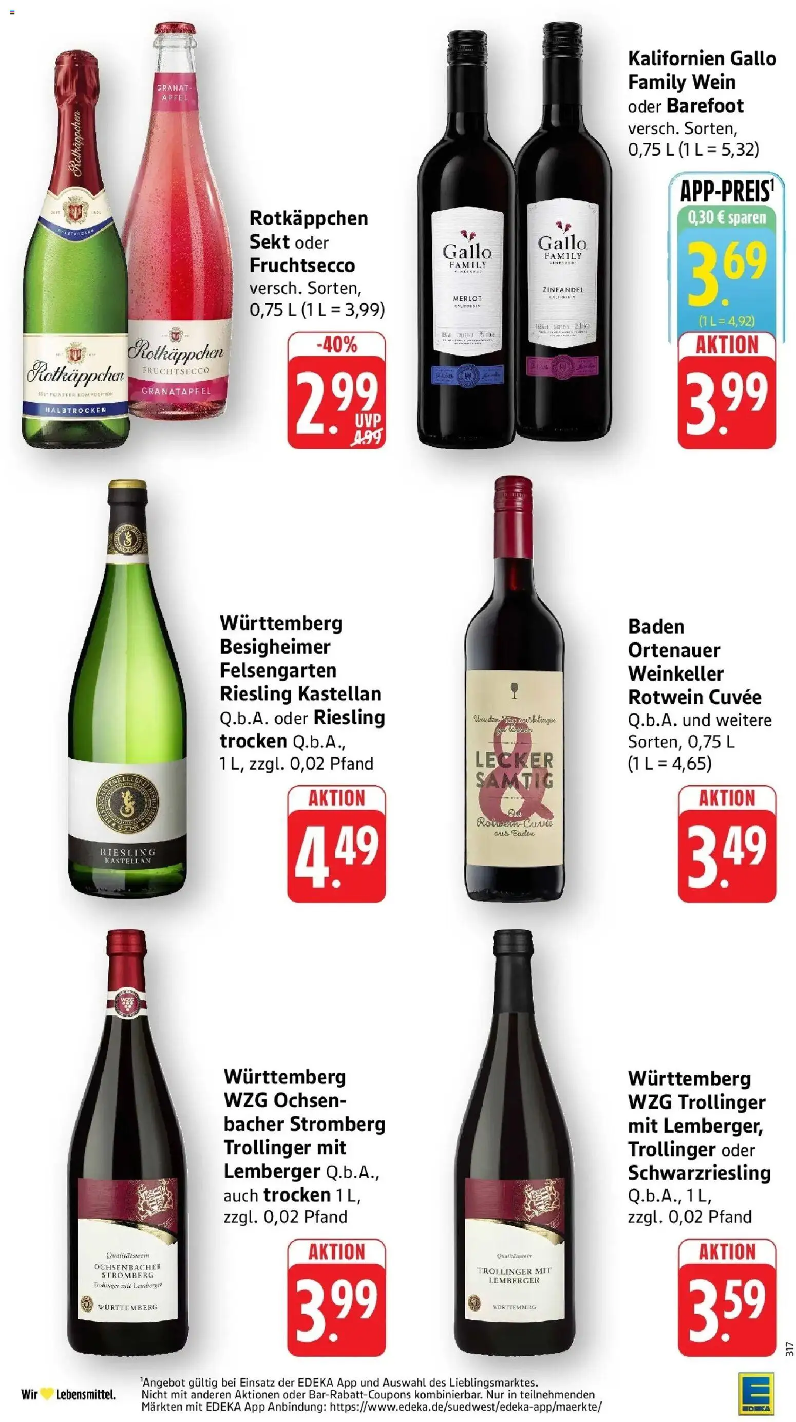 Edeka Prospekt Möglingen (ab 28.09.2026) » Angebote Online | Seite: 32 | Produkte: Merlot, Fruchtsecco, Rotkäppchen, Wein