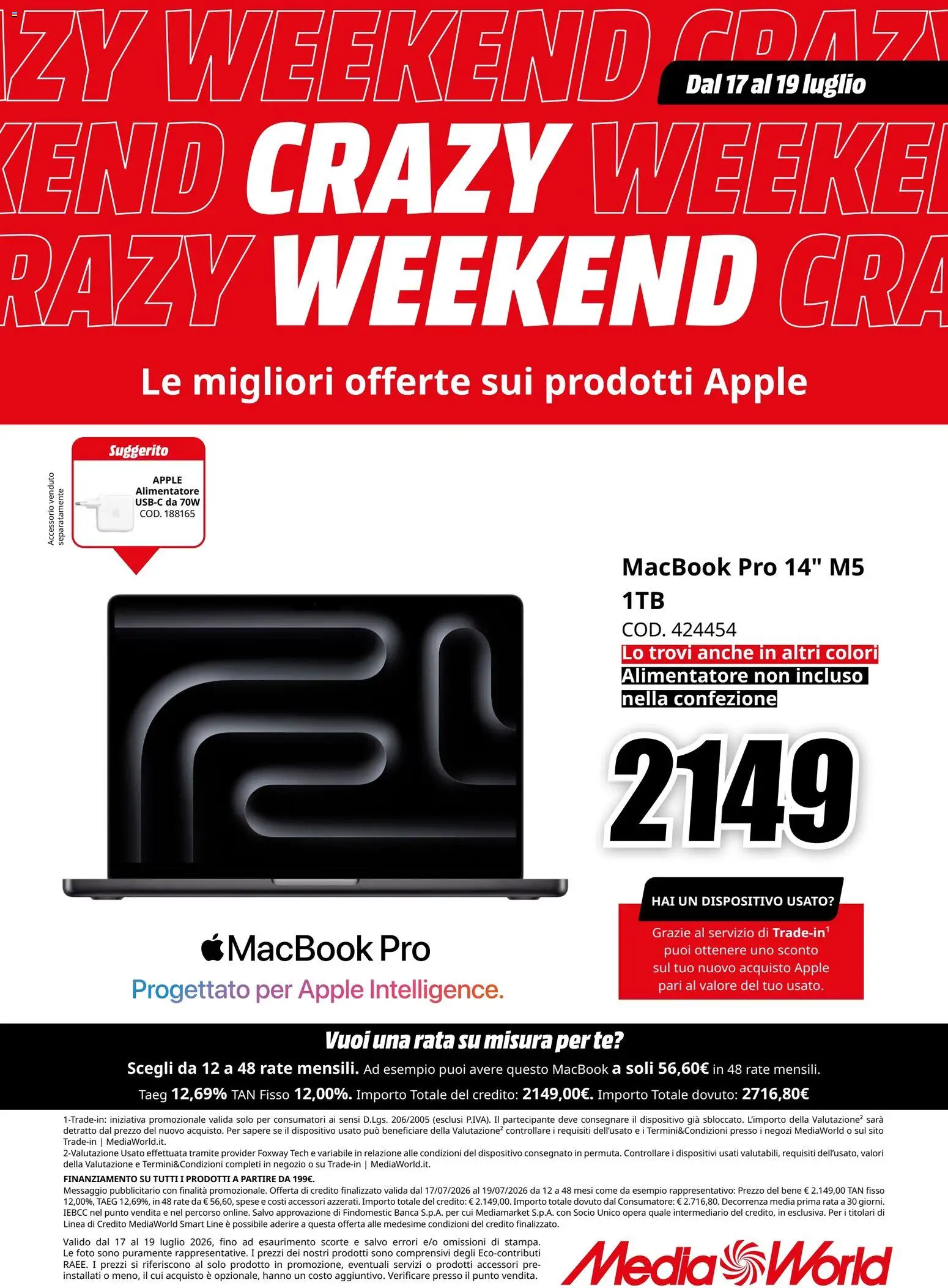 Volantino Media World del 17/07/2026 | Pagina: 6 | Prodotti: Tè, Macbook