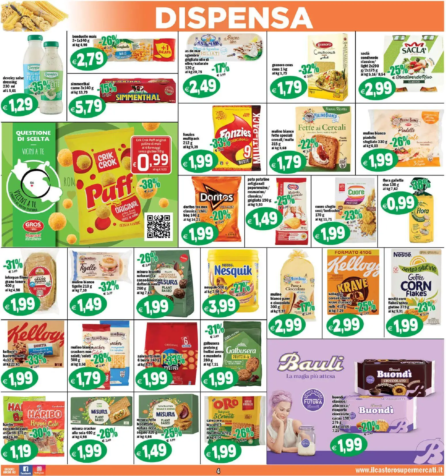 Volantino Il Castoro del 08.05.2026 | Pagina: 4 | Prodotti: Cioccolato, Caramelle, Mais, Frollini
