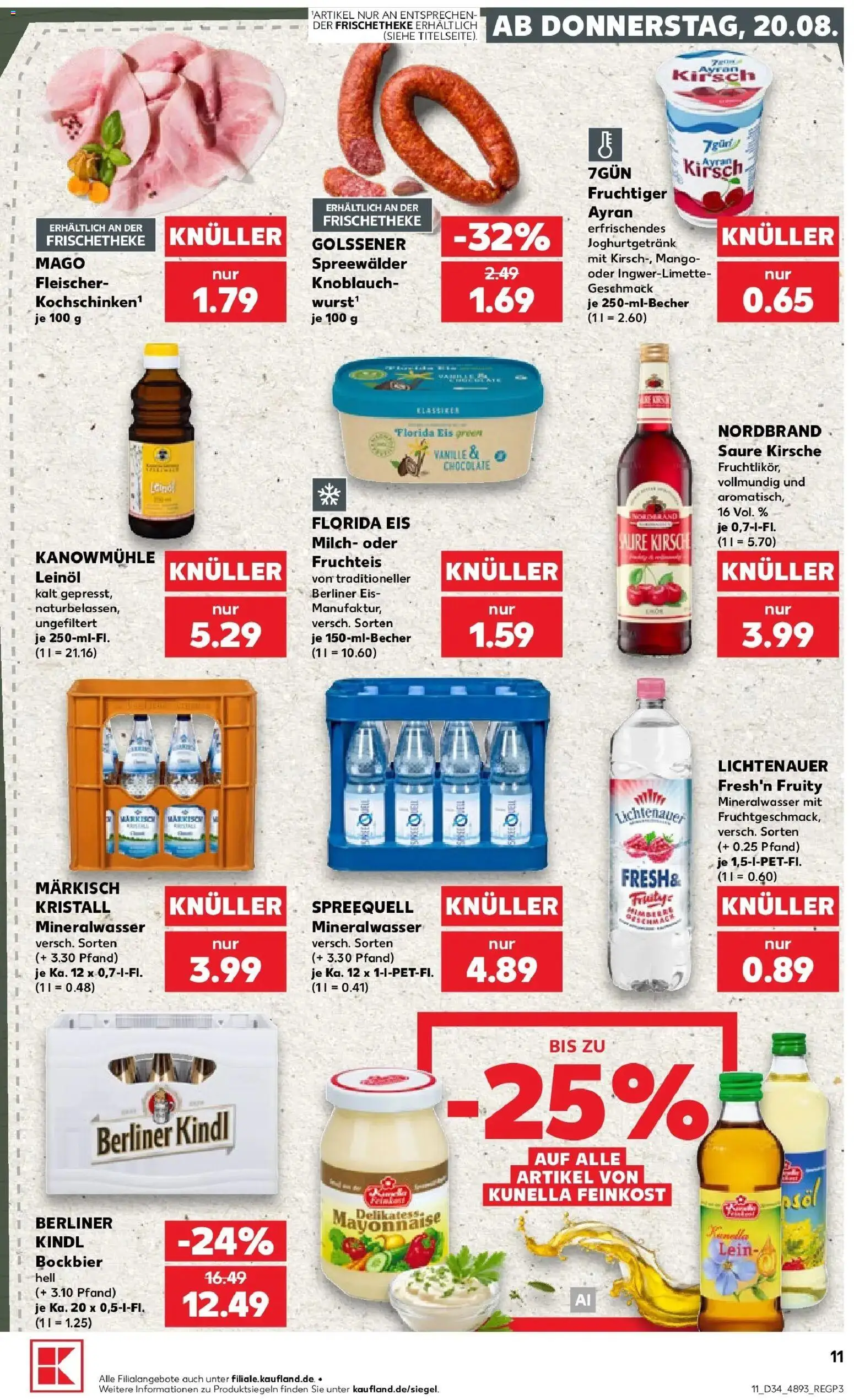 Prospekt Kaufland ab 20.08.2026 » Angebote Online zum Blättern | Seite: 11 | Produkte: Mineralwasser, Mayonnaise, Mango, Knoblauch