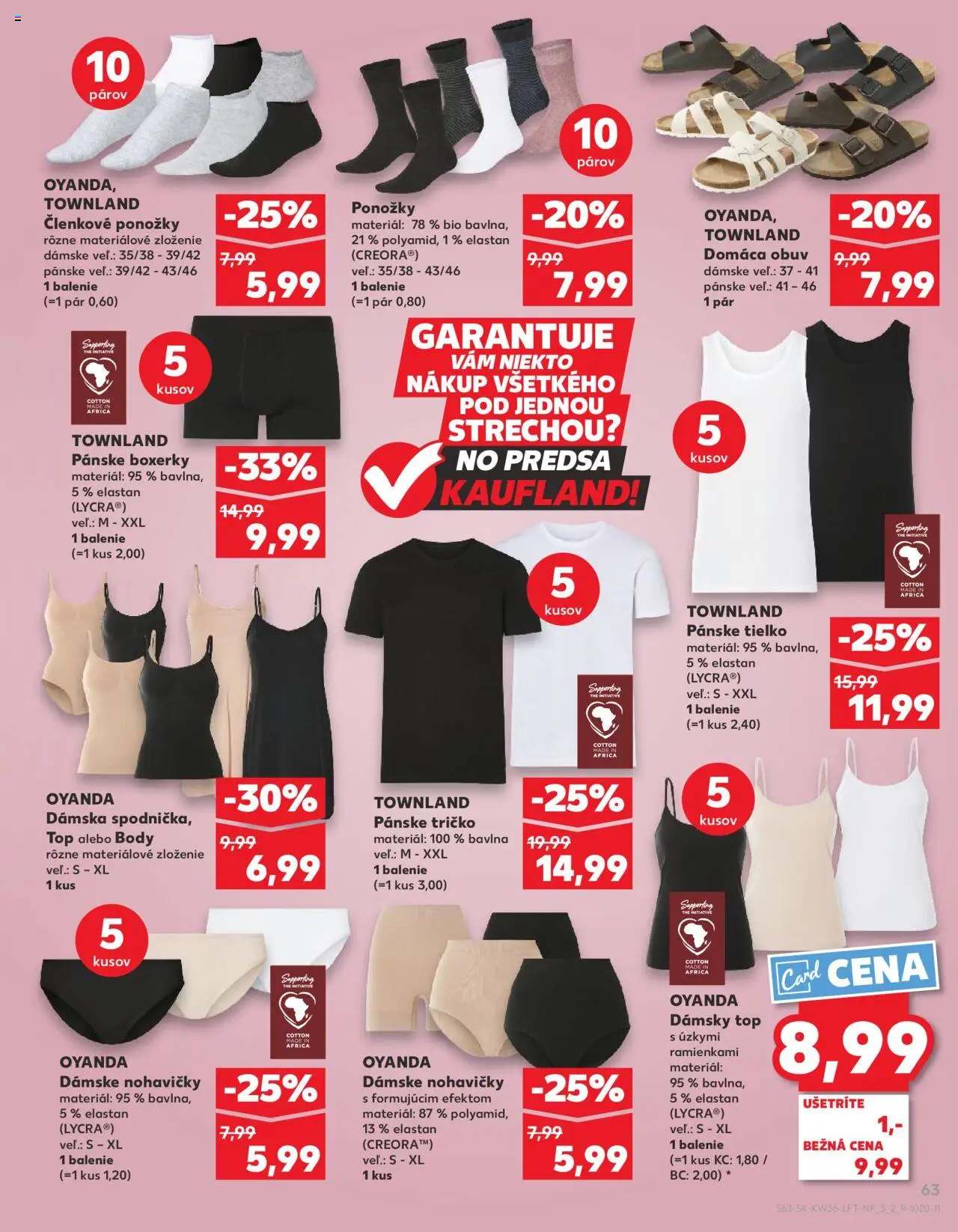 Nové Kaufland akcie – leták je platný od 04.09.2025 | Strana: 63 | Produkty: Tričko, Tielko, Nohavičky, Boxerky