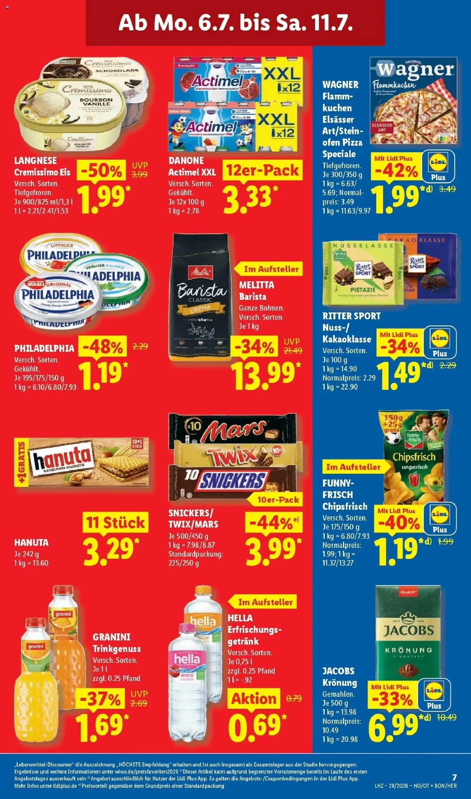Lidl Prospekt Wahlstedt – gültig ab 06.07.2026 | Seite: 13 | Produkte: Ofen, Langnese, Pizza, Eis