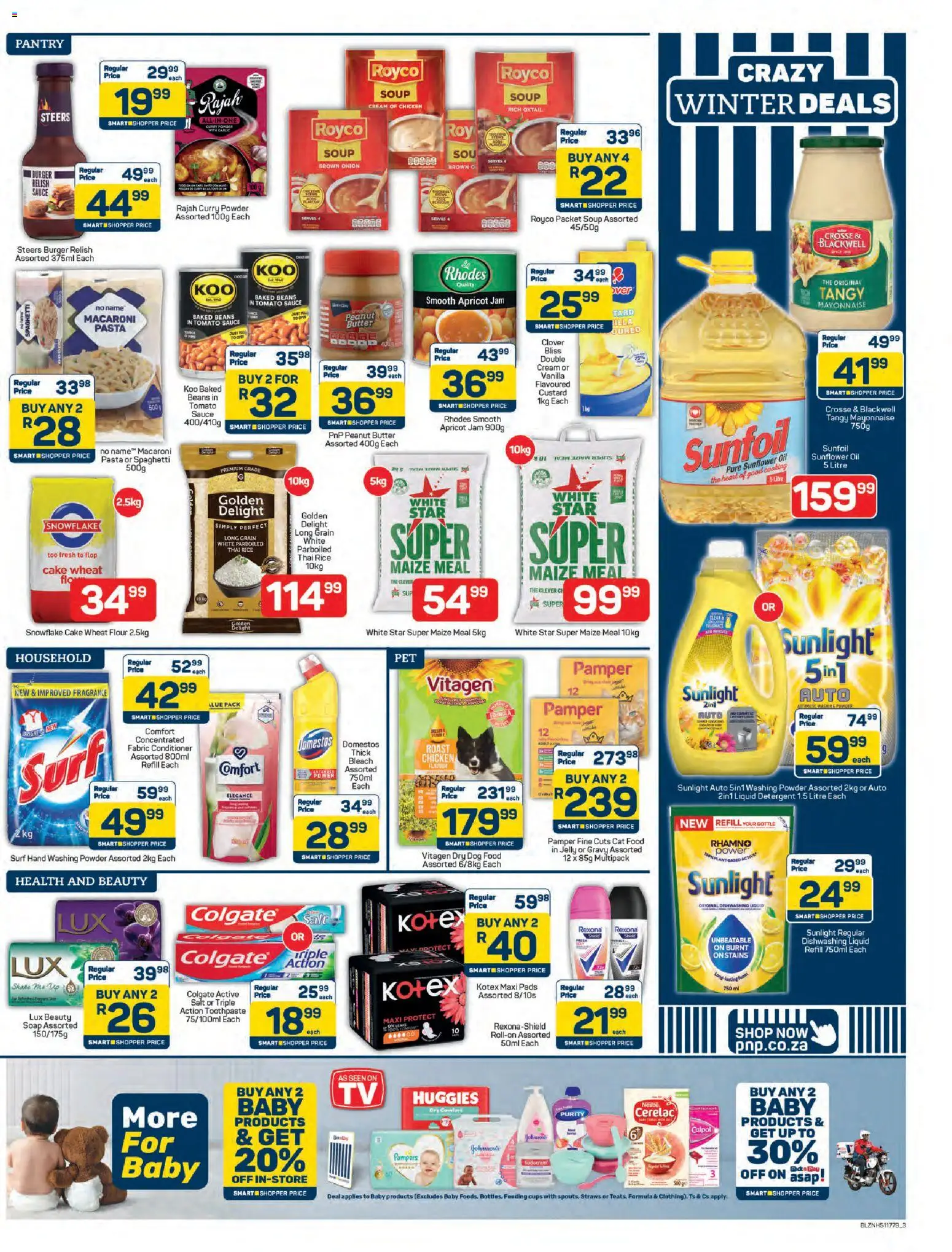 New Pick n Pay catalogue – valid from 08.06.2026 | Page: 3 | Products: Custard, Pads, Pasta, Dishwashing liquid