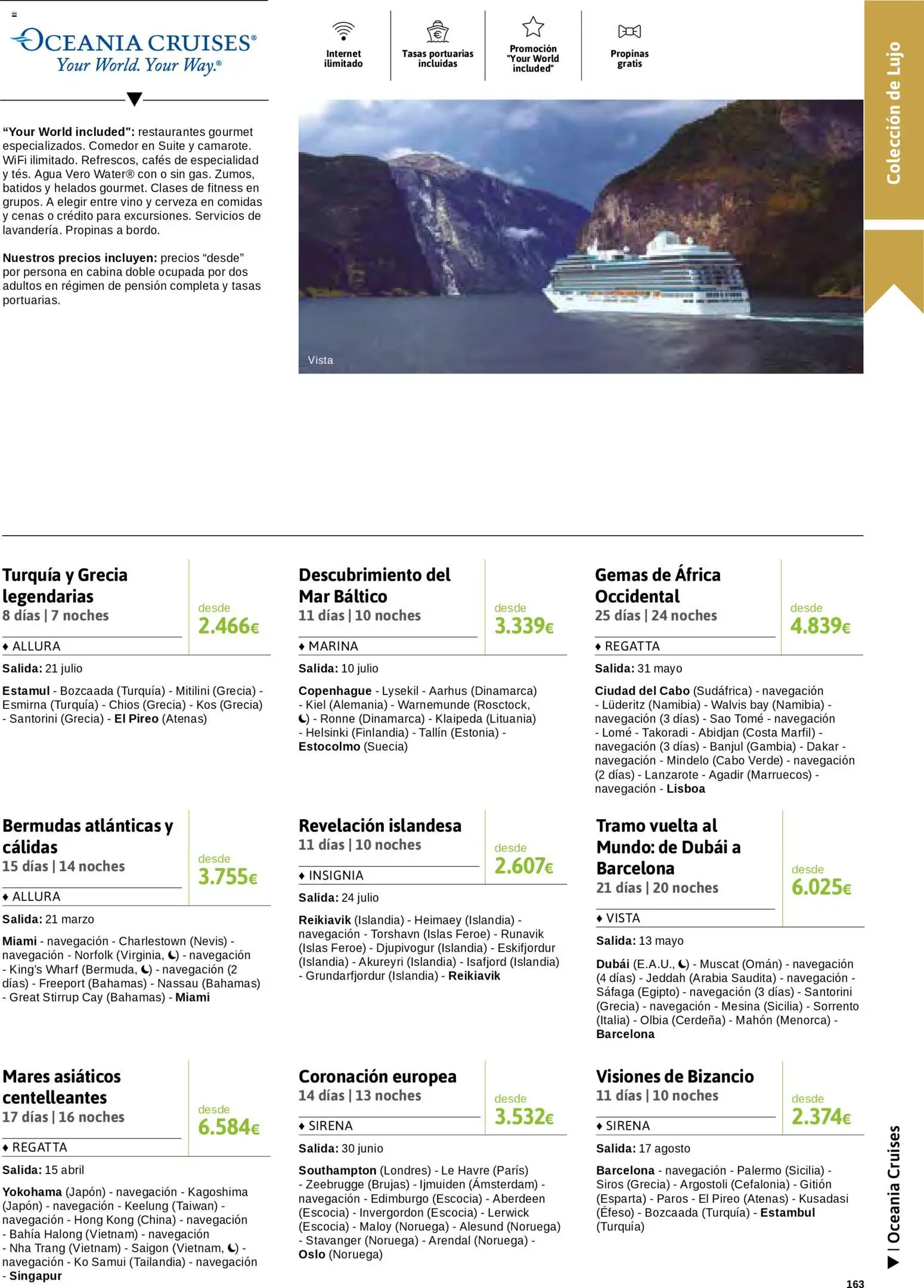Viajes El Corte Inglés Cruceros marítimos │ válido desde el 01/01/2026 | Página: 164 | Productos: Bermudas, Vino, Cerveza, Agua
