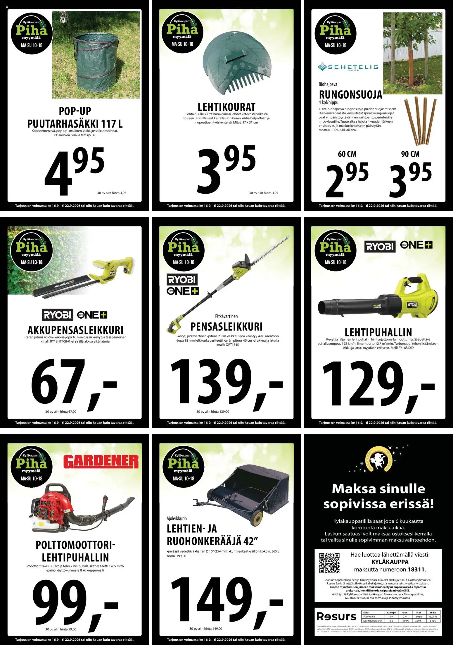 Tuuri tarjoukset – voimassa 16/09/2026 alkaen | Sivu: 26 | Tuotteet: Akku, Pensasleikkuri, Laturi, Lehtipuhallin