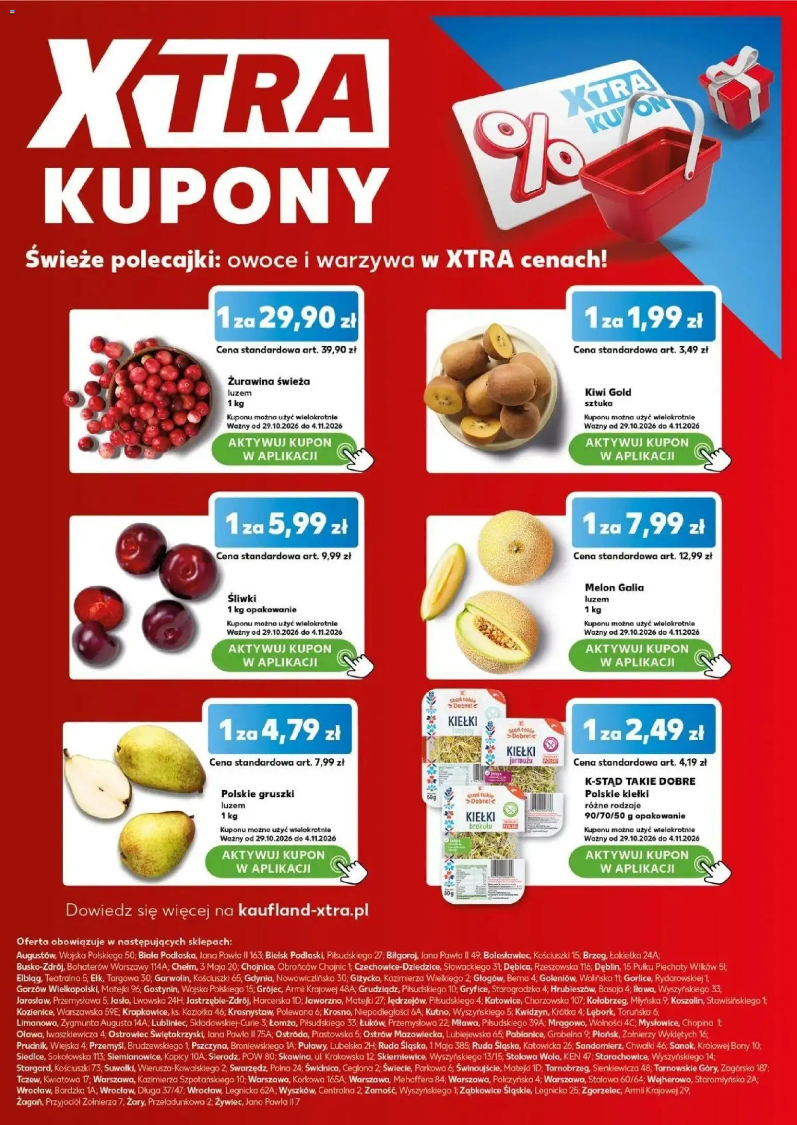 Kaufland gazetka - Super sobota od 31.10.2026 - od jutra PDF | Strona: 26 | Produkty: Gruszki, Melon, Śliwki, Kiełki