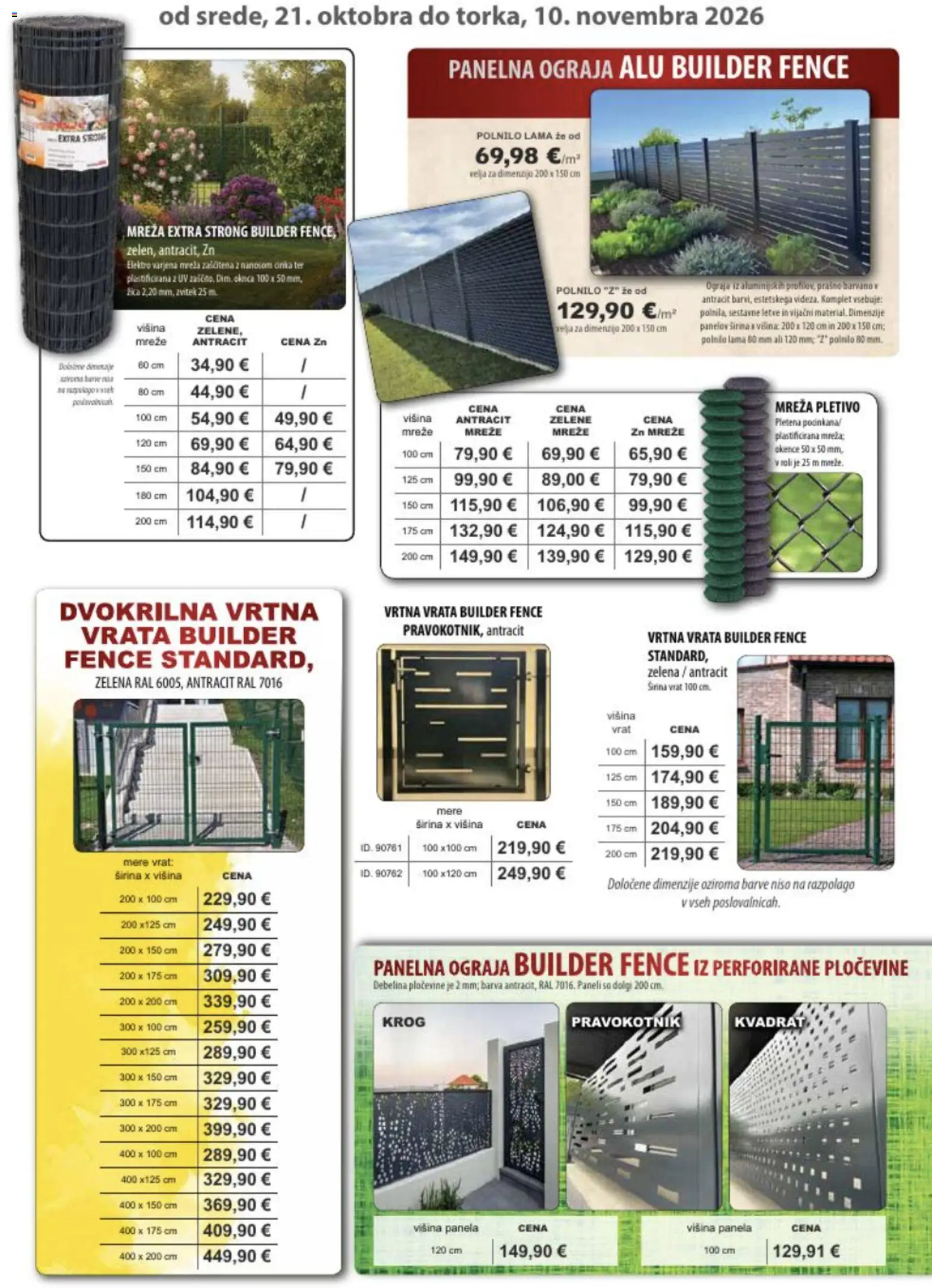 Novi Živex katalog ponudbe – veljaven od 21.10.2026 | Stran: 7 | Izdelki: Ograja, Barva, Vrata, Zelena