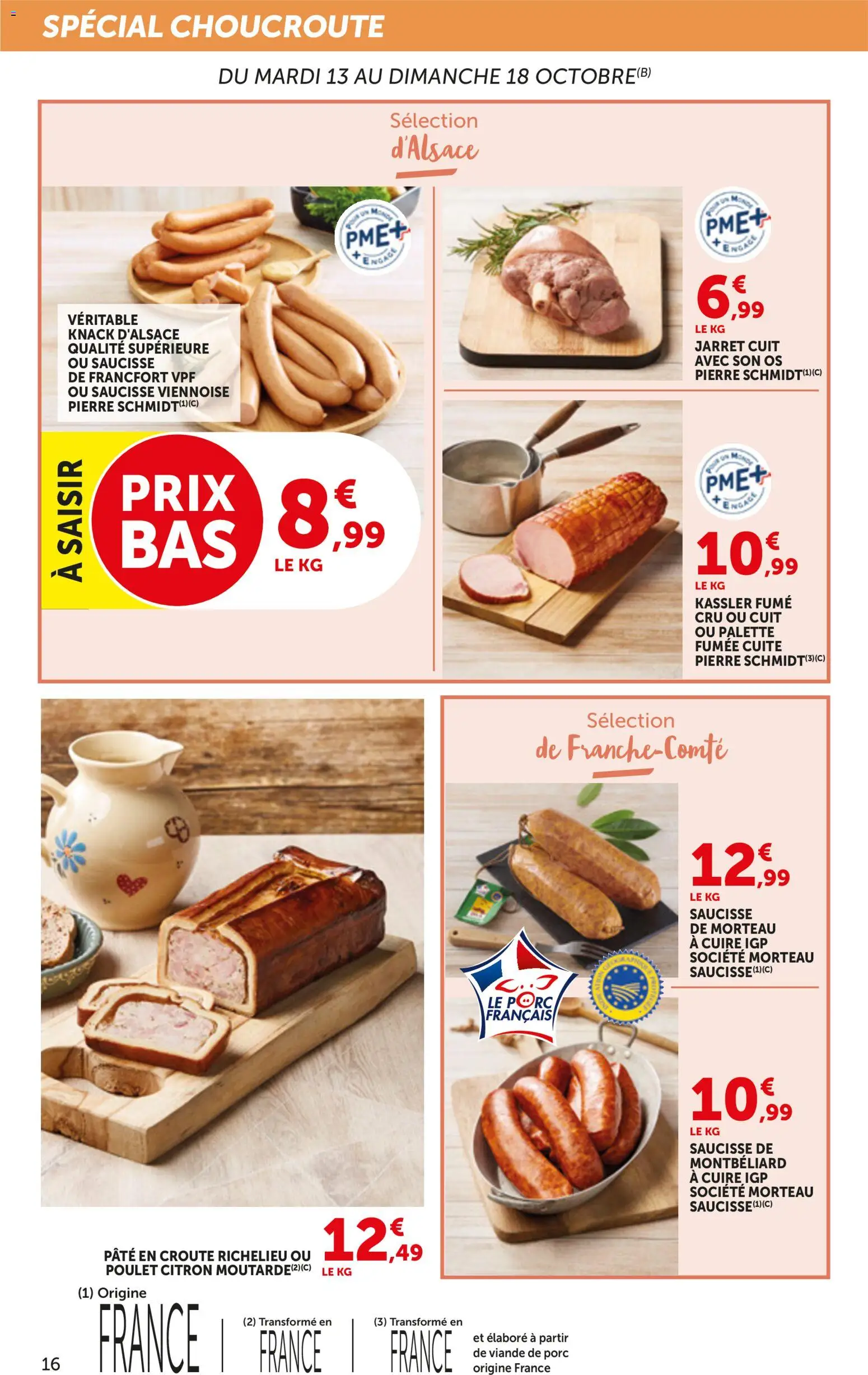 {H1} | Page: 16 | Produits: Citron, Saucisse, Viande, Porc