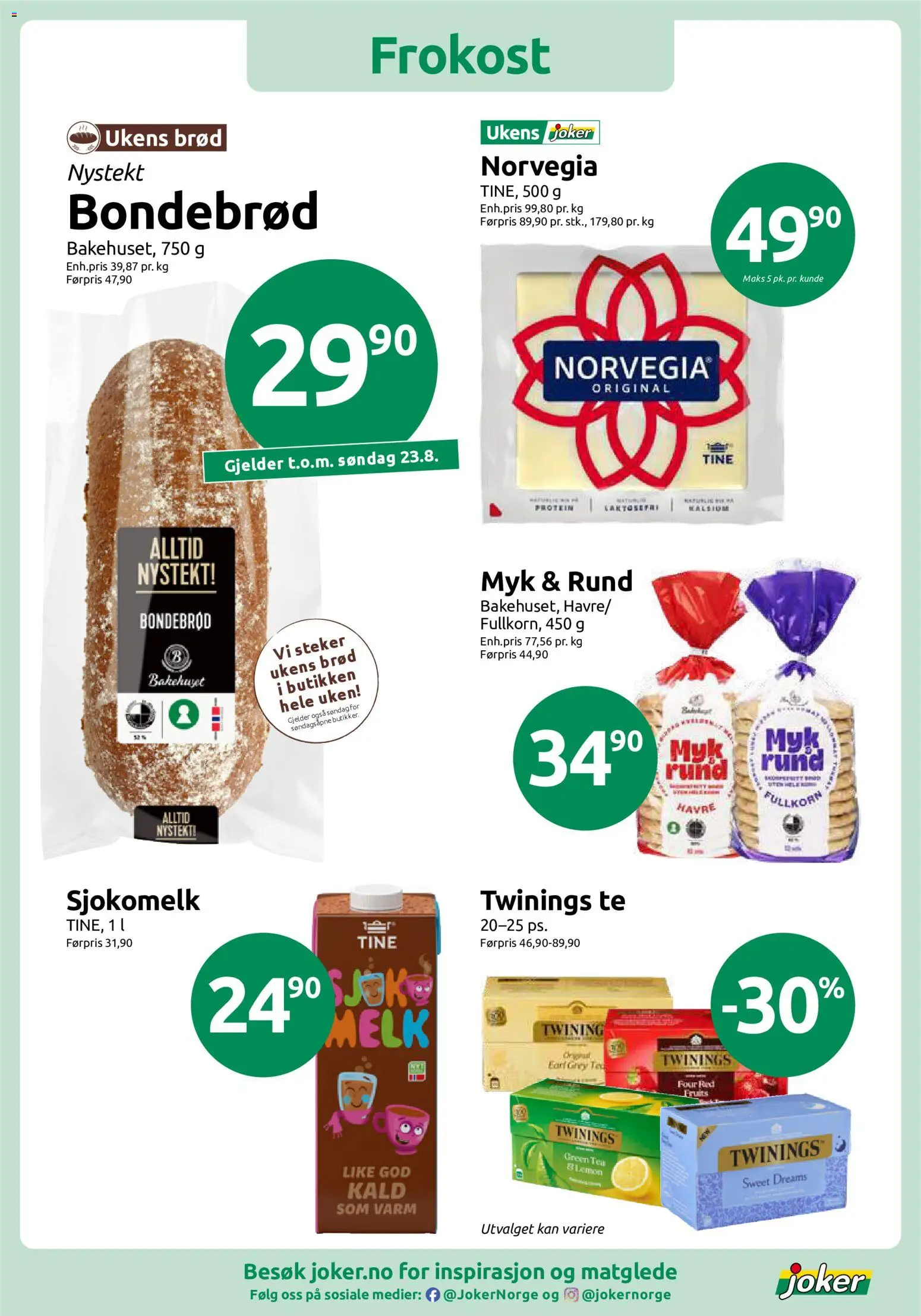 {H1} | Side: 5 | Produkter: Melk, Brød, 1, Protein