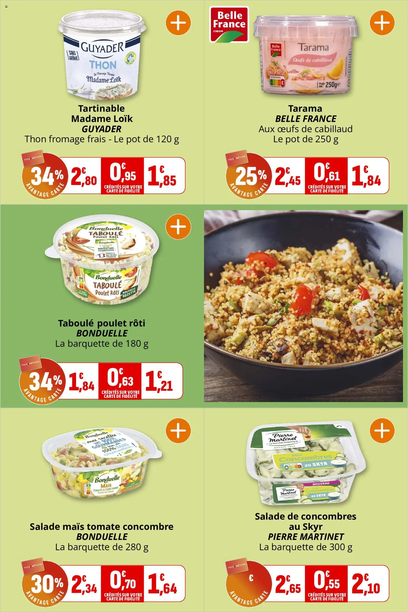 {H1} | Page: 6 | Produits: Salade, Mais, Skyr, Concombres