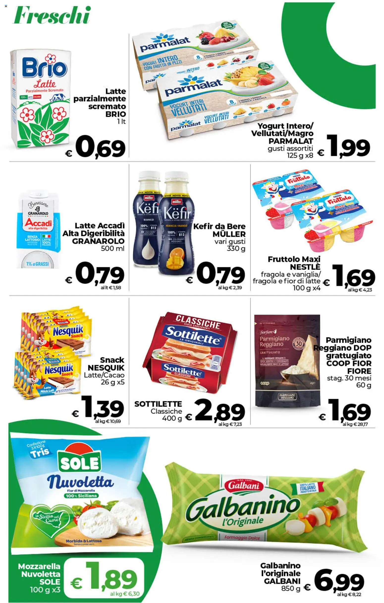 Volantino COOP del 11/08/2026 | Pagina: 5 | Prodotti: Mozzarella, Parmigiano reggiano, Parmigiano, Senza lattosio
