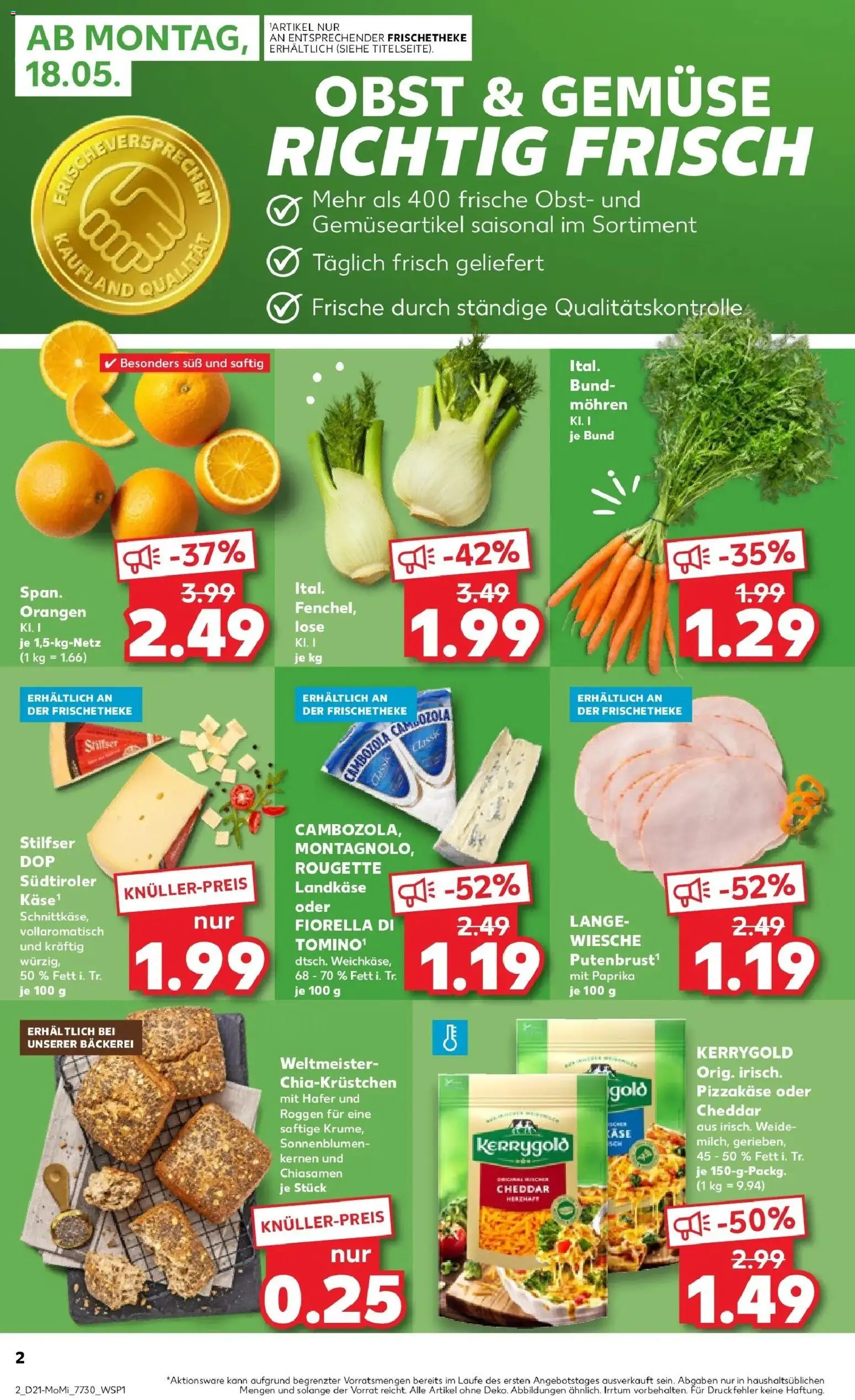 Kaufland Prospekt Lichtenfels – gültig ab 18.05.2026 | Seite: 2 | Produkte: Bäckerei, Mohren, Gemüse, Paprika