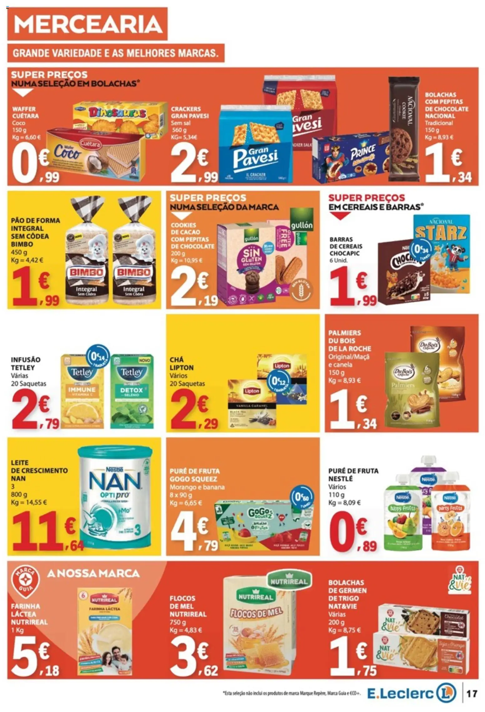 E.Leclerc folheto │ válido de 01/10/2026 | Página: 17 | Produtos: Leite, Nestlé, Chocolate, Vitamina c