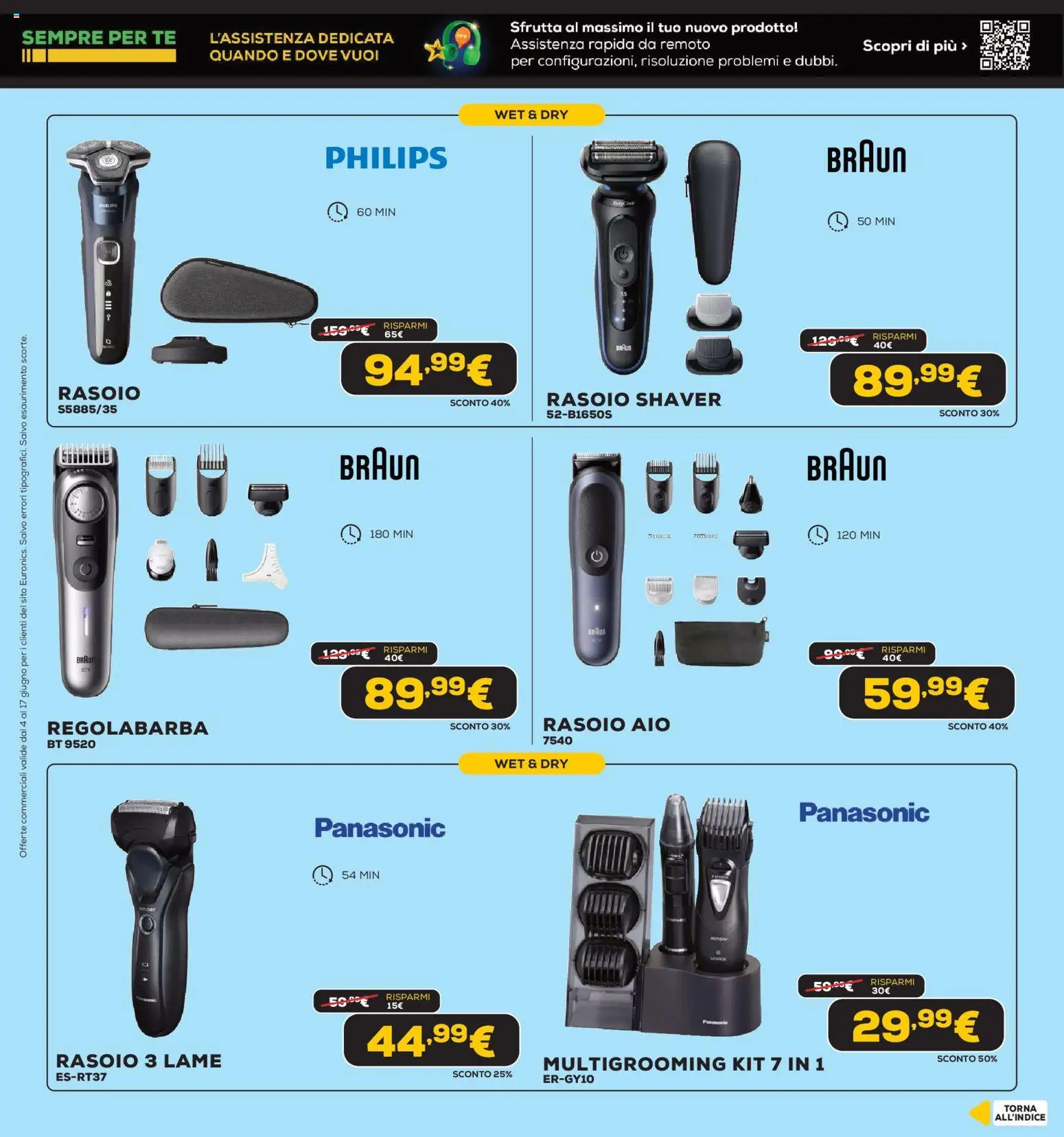 Volantino Euronics del 04.06.2026 | Pagina: 42 | Prodotti: Rasoio, Regolabarba, Tè