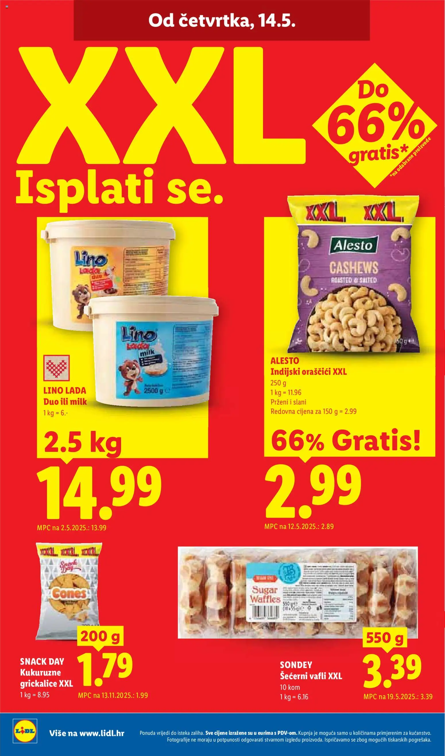 Lidl katalog | vrijedi od 11.05.2026 | Stranica: 62 | Proizvodi: Lino Lada, Vafli