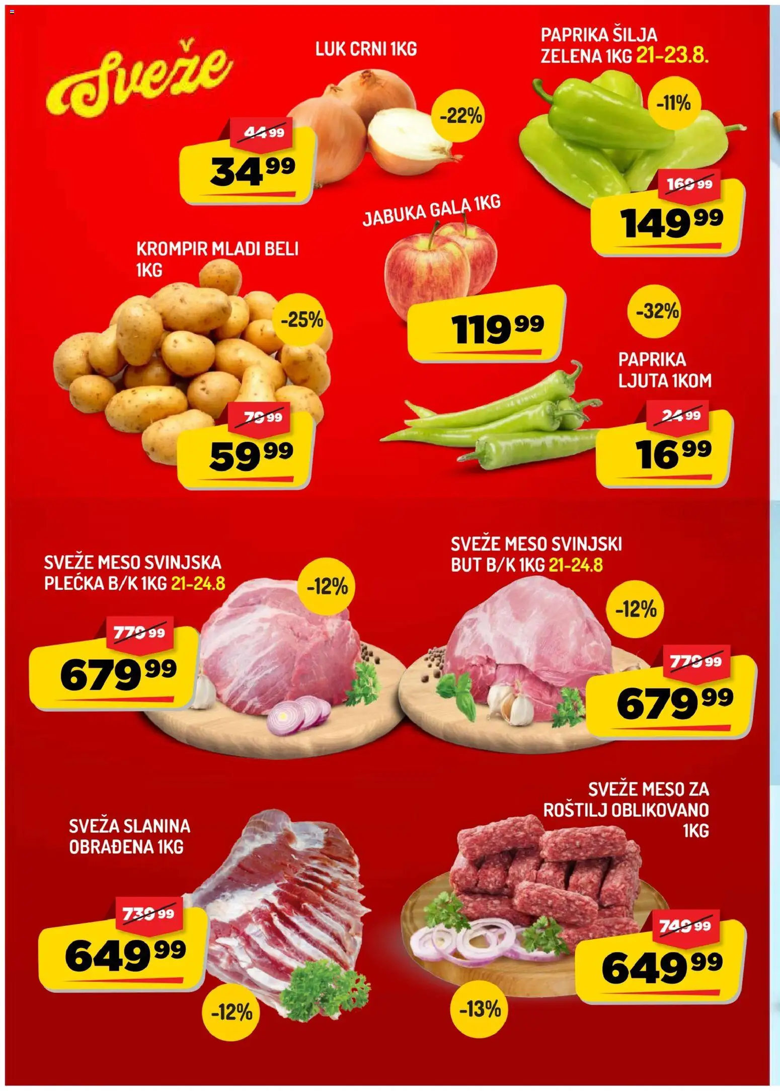 Aman katalog - važi od 21.08.2026 | Strana: 2 | Proizvode: Paprika, Crni luk, Meso, Svinjski but