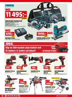 Bauhaus erbjudanden - Förhandsvisning av reklamblad från butik Bauhaus aktuell från 01.05.2026 | Sida: 22 | Produkter: Batteri, Laddare