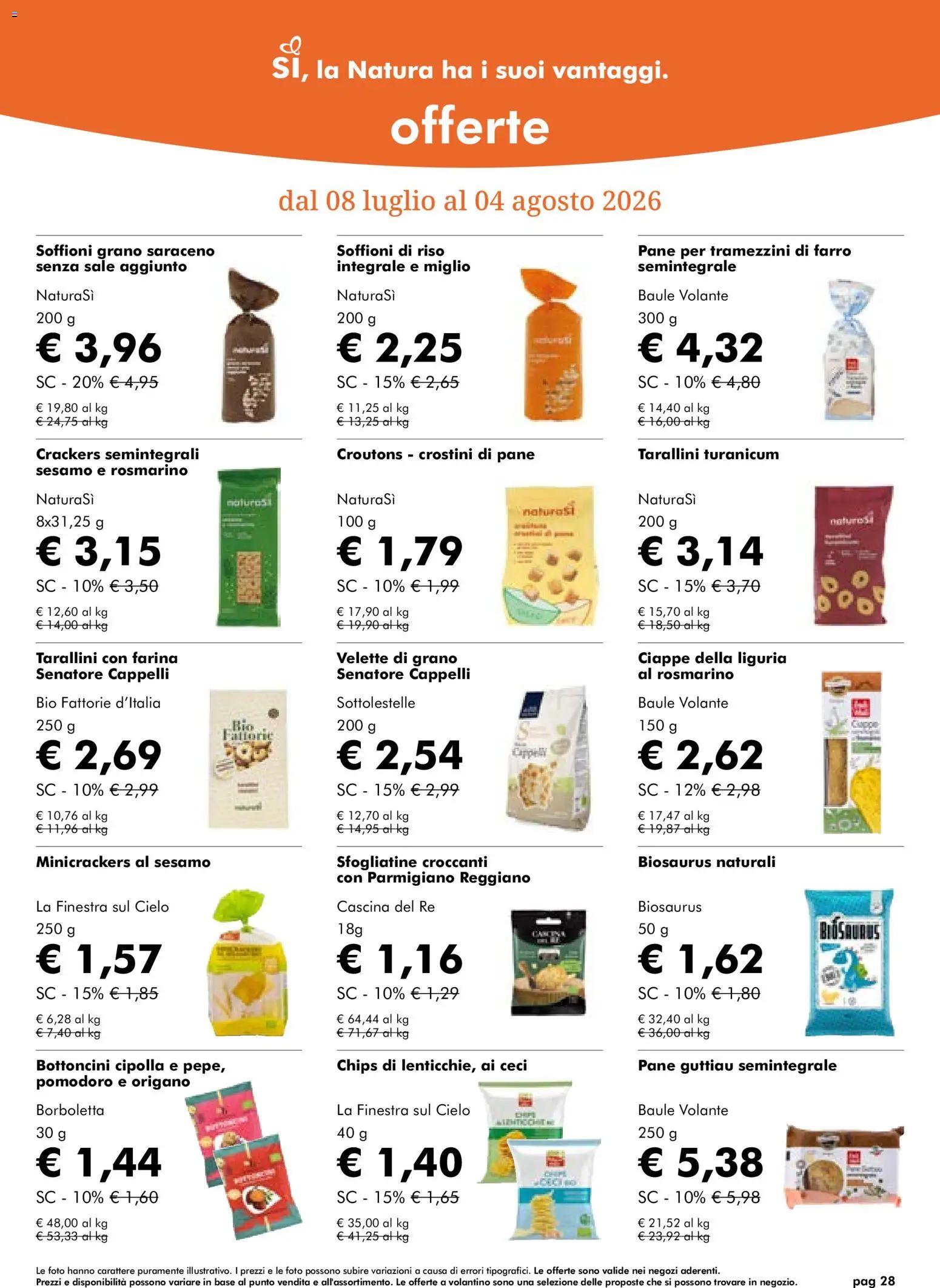 Volantino Natura Sì del 08/07/2026 | Pagina: 28