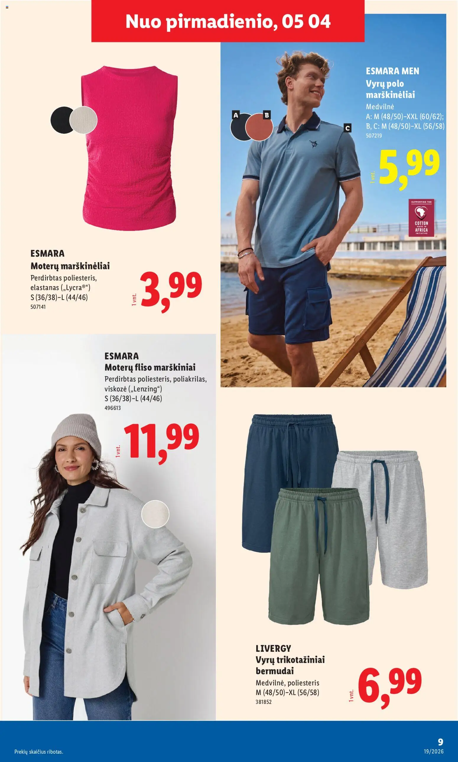 LIDL akcijos nuo 04.05.2026 | Puslapis: 9 | Prekių: Marškiniai, Marškinėliai