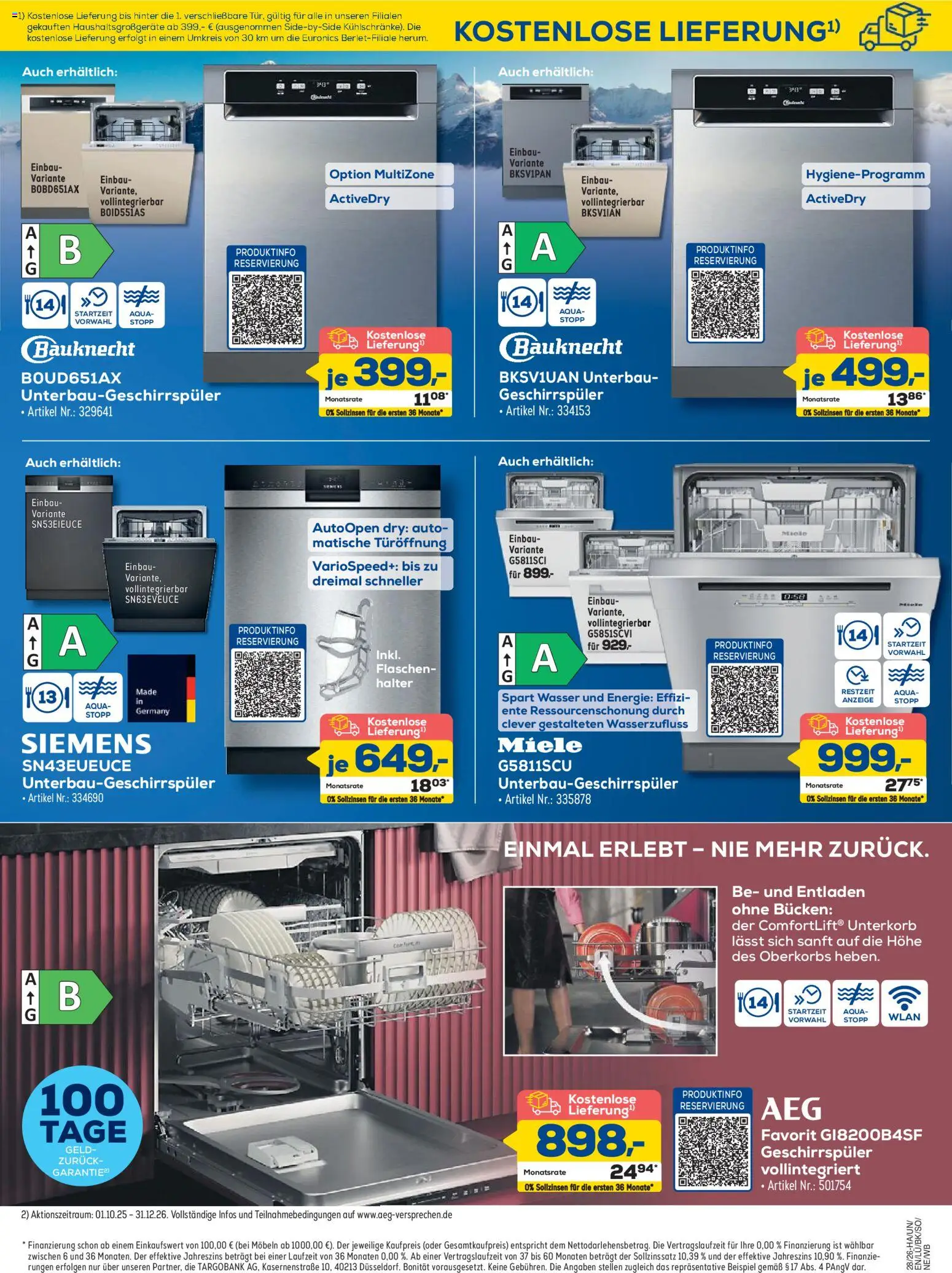 Euronics Prospekt Berlet – gültig ab 25.06.2026 | Seite: 11 | Produkte: Miele, Siemens, Geschirrspüler, Wasser