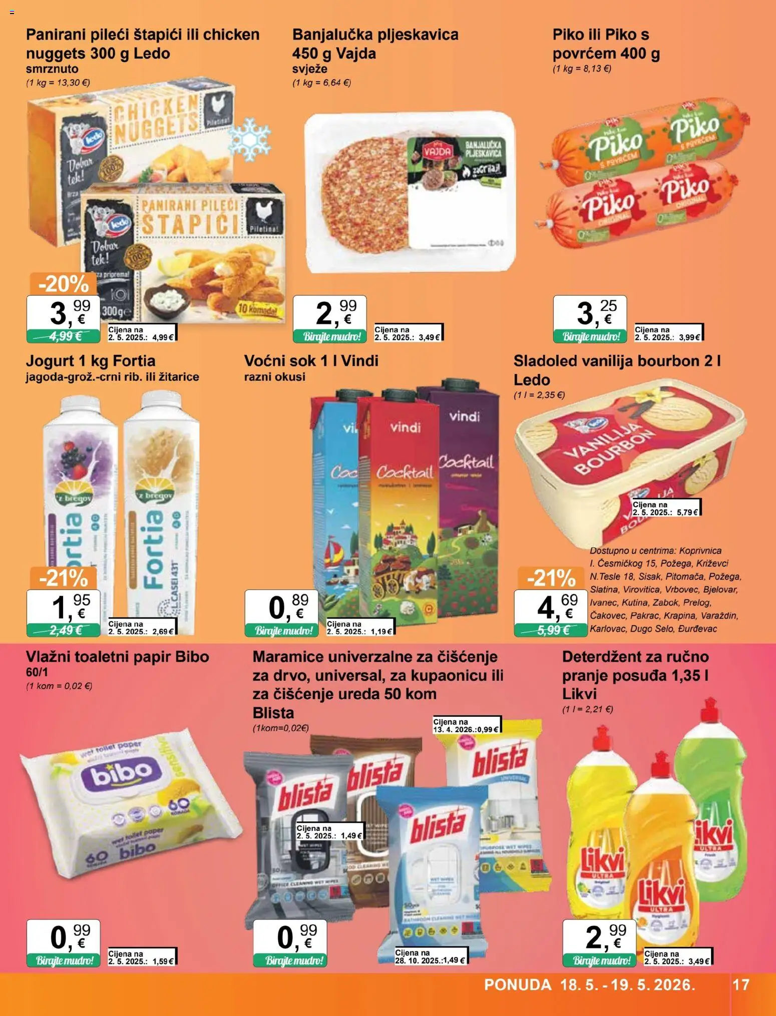 KTC katalog | vrijedi od 13.05.2026 | Stranica: 17 | Proizvodi: Sok, Deterdžent, Ledo, Sladoled