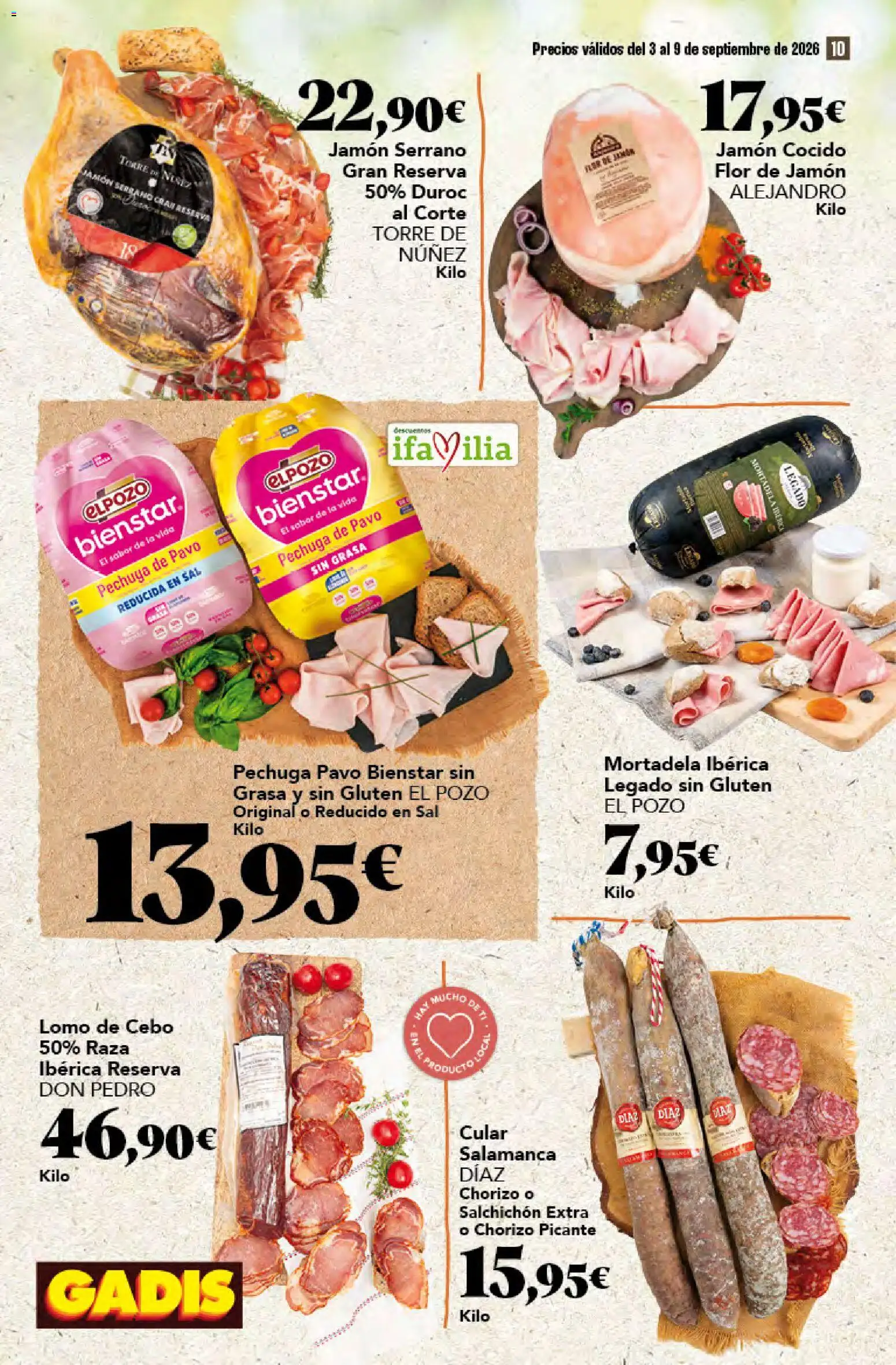 Gadis folleto │ válido desde el 03/09/2026 | Página: 10 | Productos: Lomo, Jamón cocido, Mortadela, Pavo
