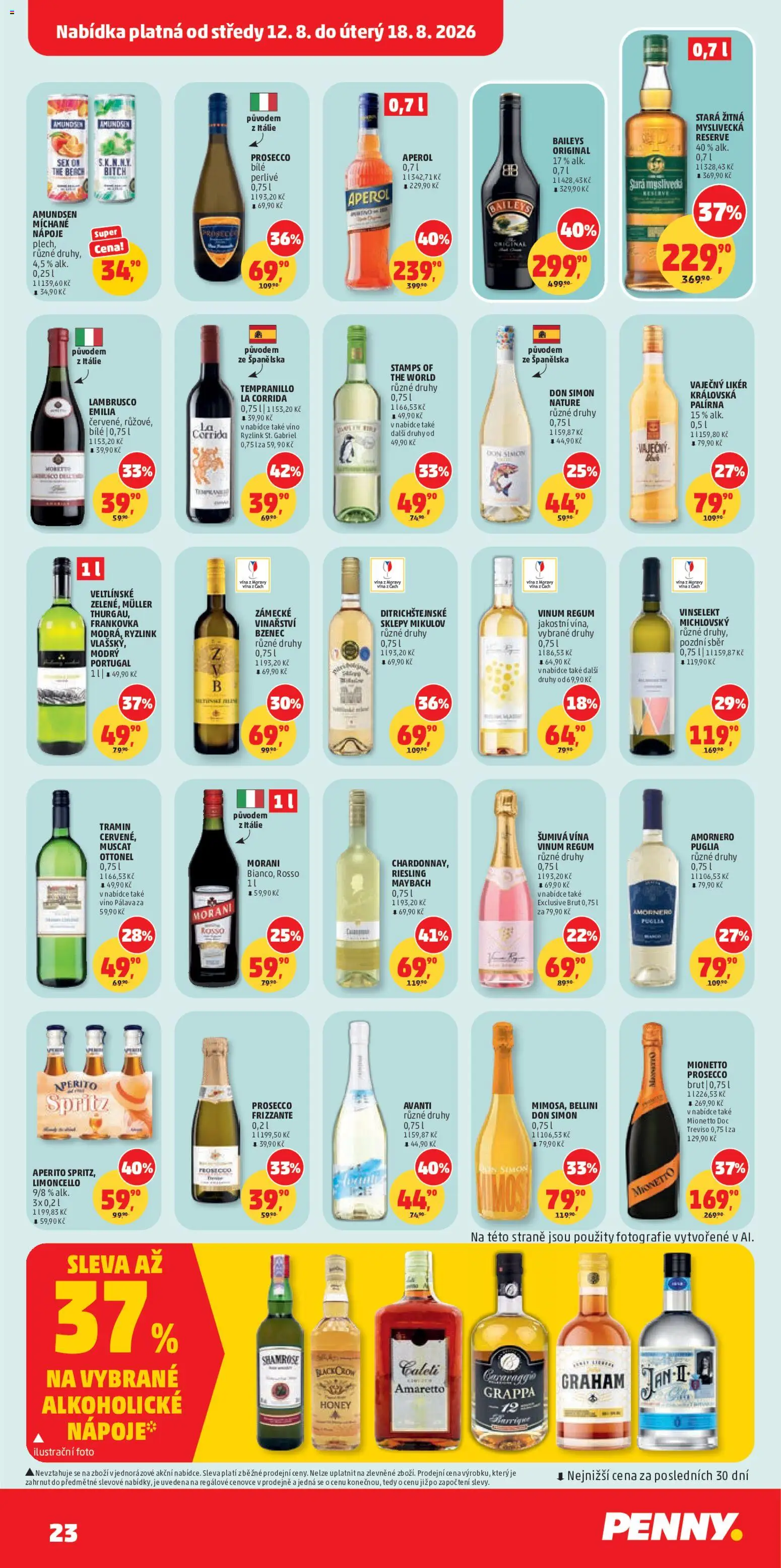 Penny Market leták od 12.08.2026 | Strana: 23 | Produkty: Mionetto Prosecco, Lambrusco, Mionetto, Prosecco Frizzante