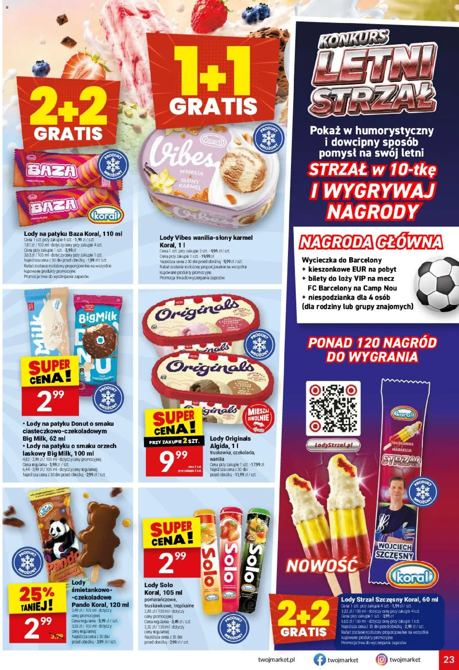 Twój Market gazetka od 19.08.2026 | Strona: 23 | Produkty: Marakuja, Lody na patyku, Donut, Lody