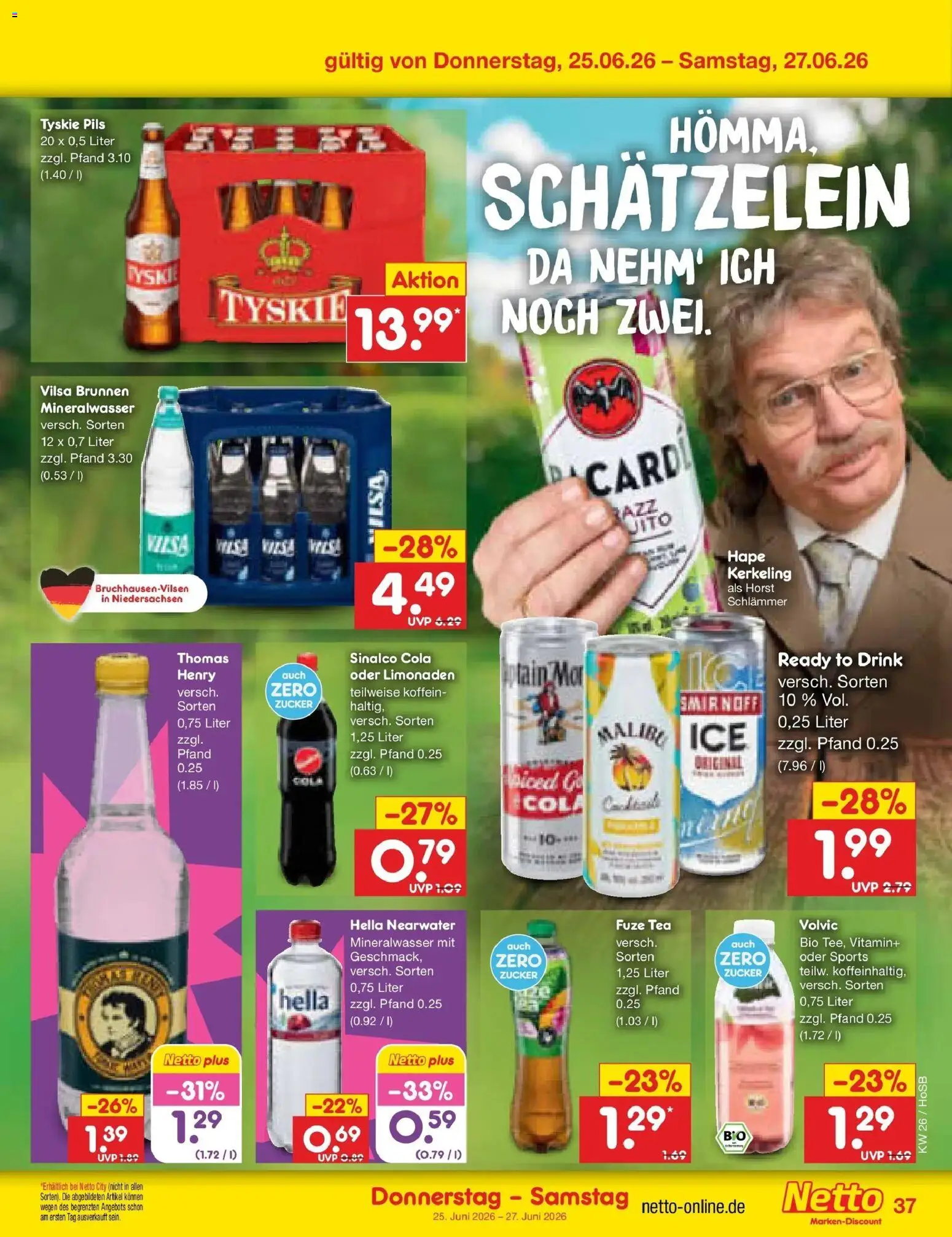 Netto Marken-Discount Prospekt Hannover – gültig ab 22.06.2026 | Seite: 49 | Produkte: Sinalco, Fuze tea, Cola, Pils