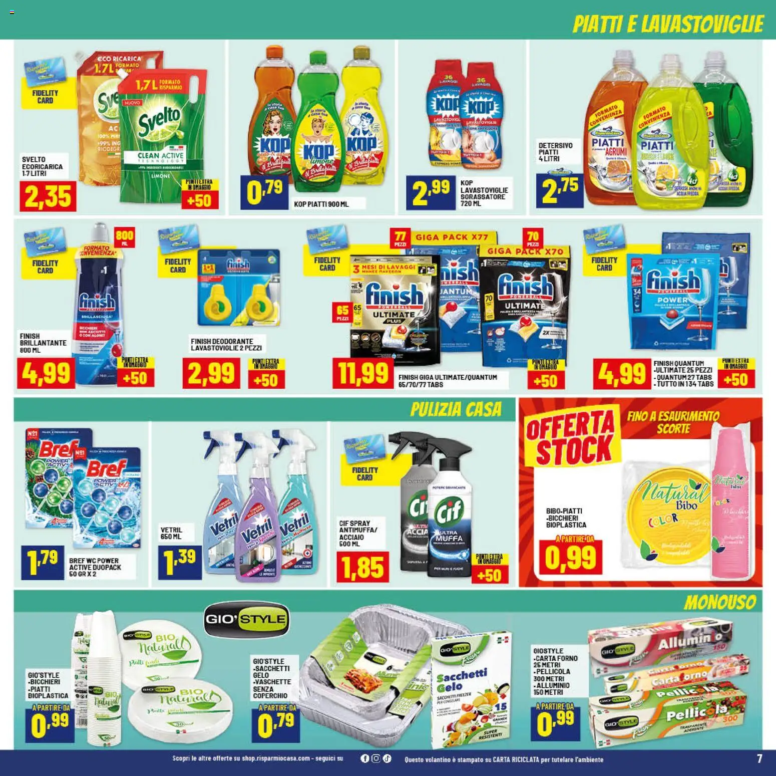 Volantino RisparmioCasa del 23.04.2026 | Pagina: 7 | Prodotti: Deodorante, Forno, Alluminio, Vaschette