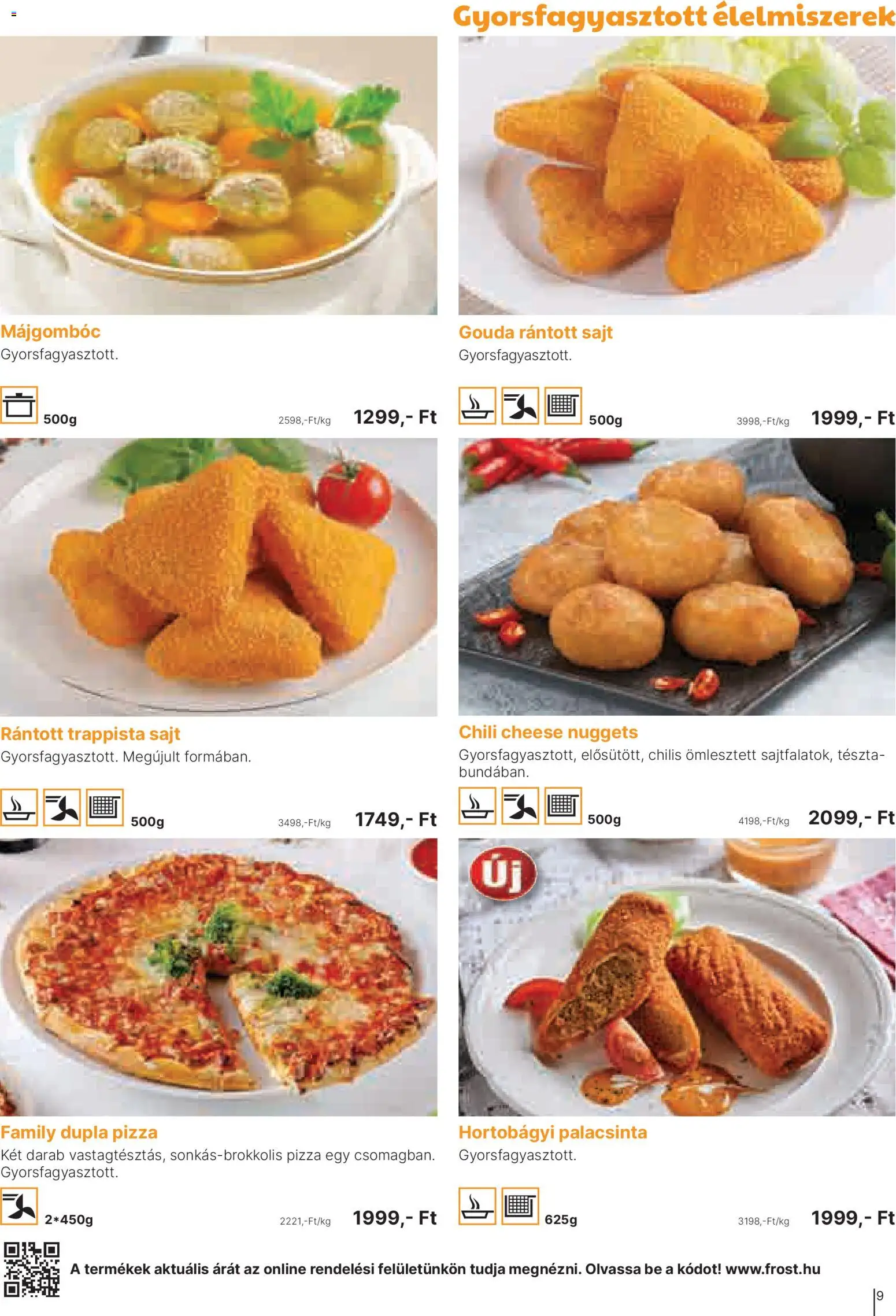 Family Frost akciós ujság - amely érvényes a következő dátumtól: 01.04.2026 | Oldal: 9 | Termékek: Chili, Nuggets, Rántott sajt, Pizza