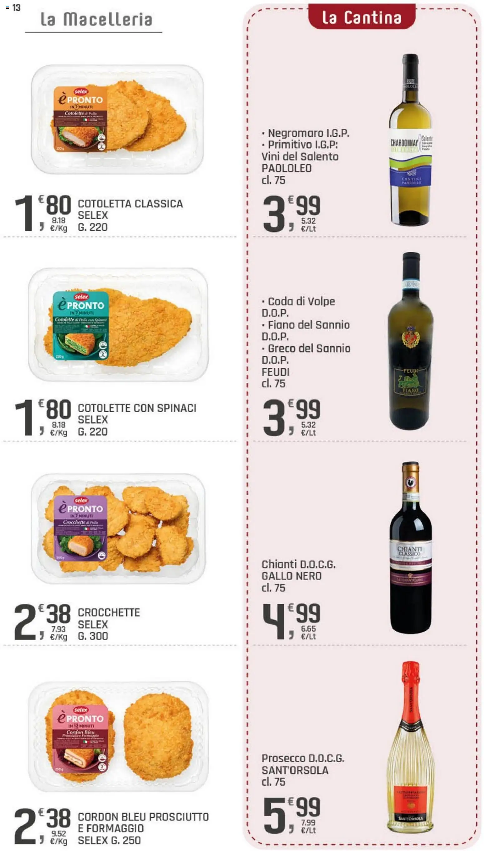 Volantino DOK del 09/07/2026 | Pagina: 13 | Prodotti: Prosecco, Formaggio, Crocchette, Polo