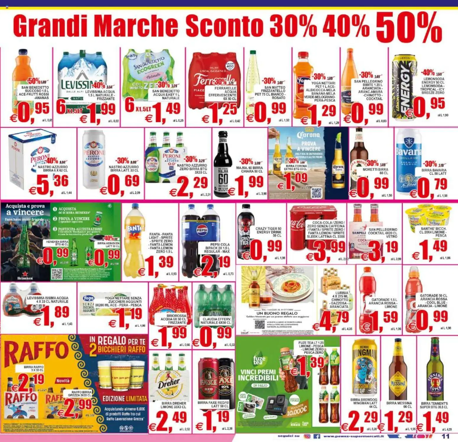 Volantino Pewex del 29.05.2026 | Pagina: 11 | Prodotti: Tennent's, Chinotto, Acqua, Ananas
