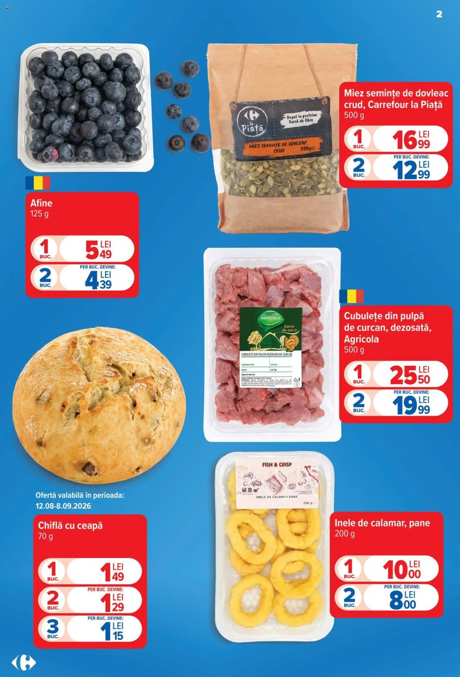 Noul catalog Carrefour – valabil de la 12.08.2026 | Pagină: 2 | Produse: Afine, Proteine, Agricola, Semințe