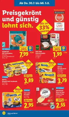 Lidl aktionen ab 30.07.2026 gültig | Seite: 8 | Produkte: Glace, Milch, Lachs, Schokolade