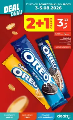 Pogląd oferty "Dealz gazetka" - ważna od 30.07.2026 | Strona: 5 | Produkty: Ciastka Oreo, Brownie, Ciastka