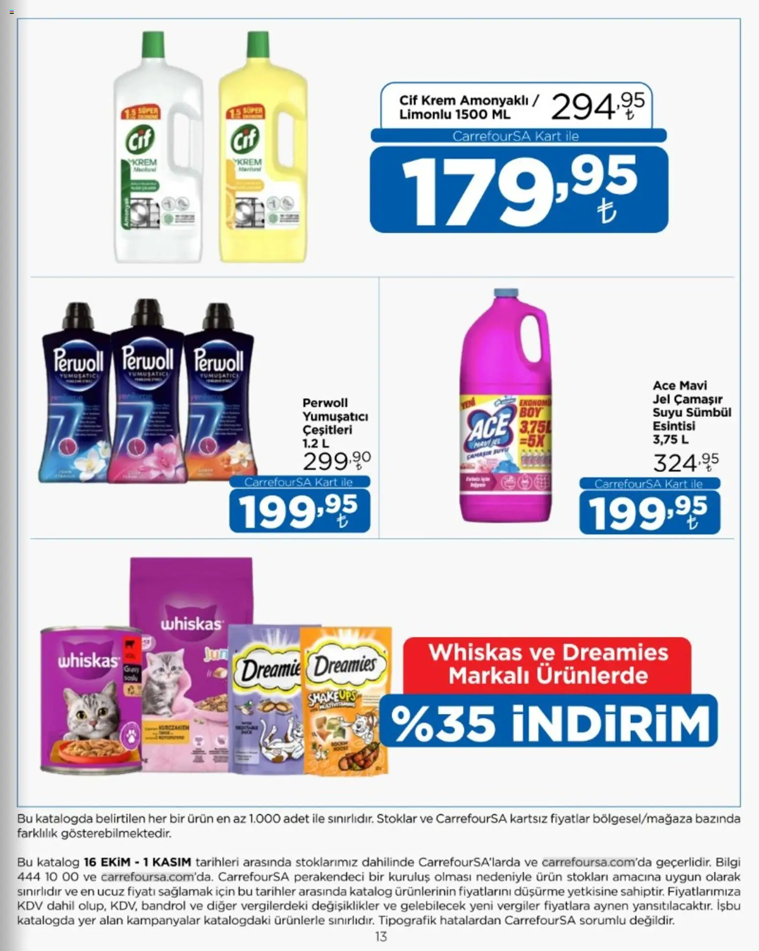 CarrefourSA Katalog - 16 Ekim 2026 tarihinden itibaren geçerlidir | Sayfa: 13 | Ürünler: Krem, Yumuşatıcı