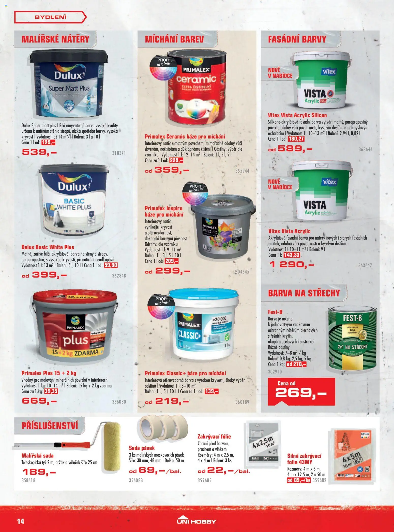 Uni Hobby leták od 27.08.2026 | Strana: 14 | Produkty: Fólie, Váleček, Malířská sada, Barvy