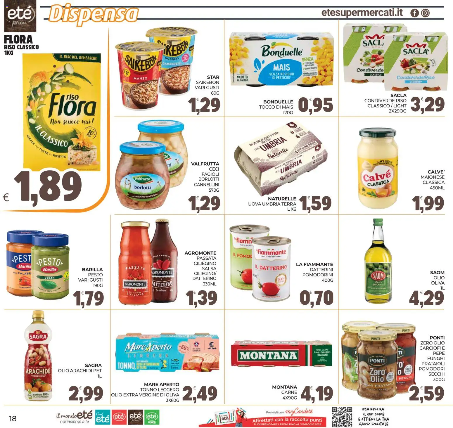 Volantino Eté del 22.05.2026 | Pagina: 18 | Prodotti: Fagioli, Pesto, Tonno, Mais